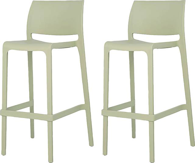 Outdoor Cayetana Green Barstool, Set of 2 - Thumbnail - Image 1