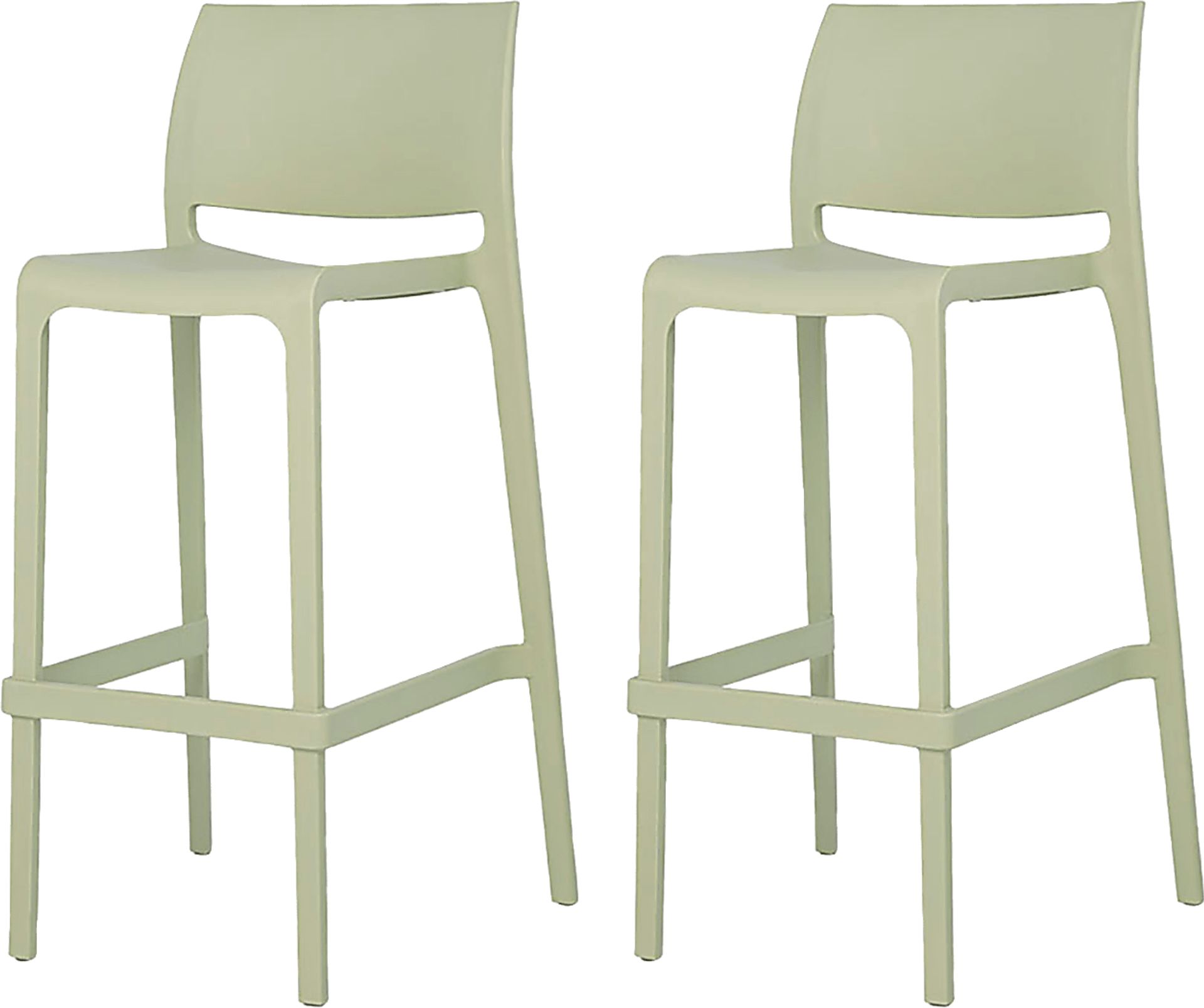 Outdoor Cayetana Green Barstool, Set of 2 - Image 1