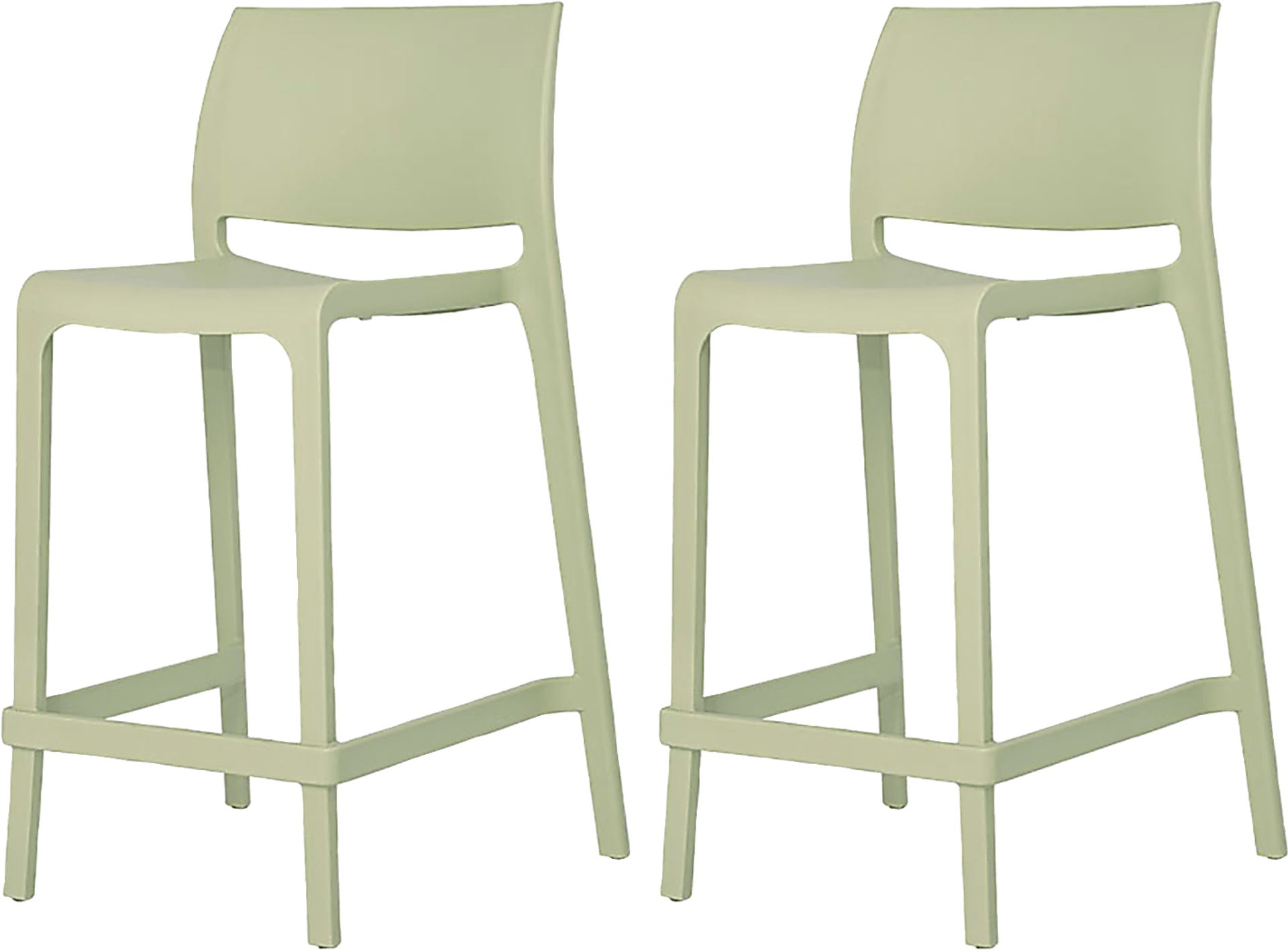 Outdoor Cayetana Green Counter Stool, Set of 2 - Image 1