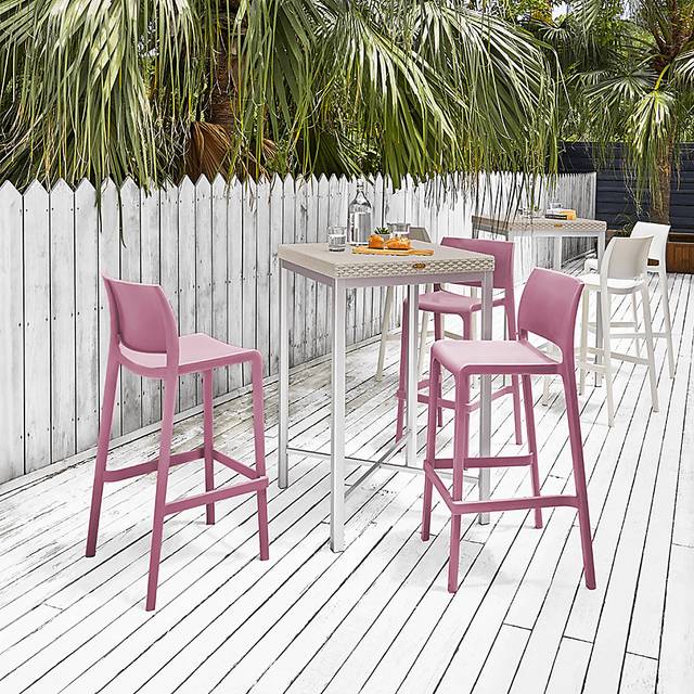 Outdoor Cayetana Purple Barstool, Set of 2 - Thumbnail - Image 2
