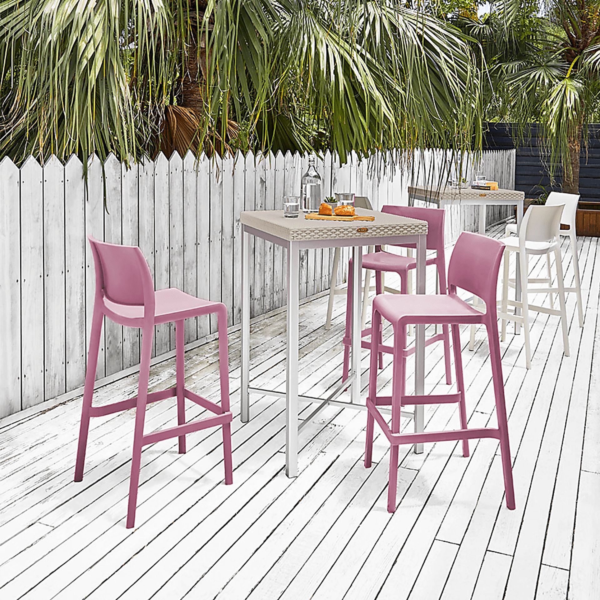 Outdoor Cayetana Purple Barstool, Set of 2 - Image 2