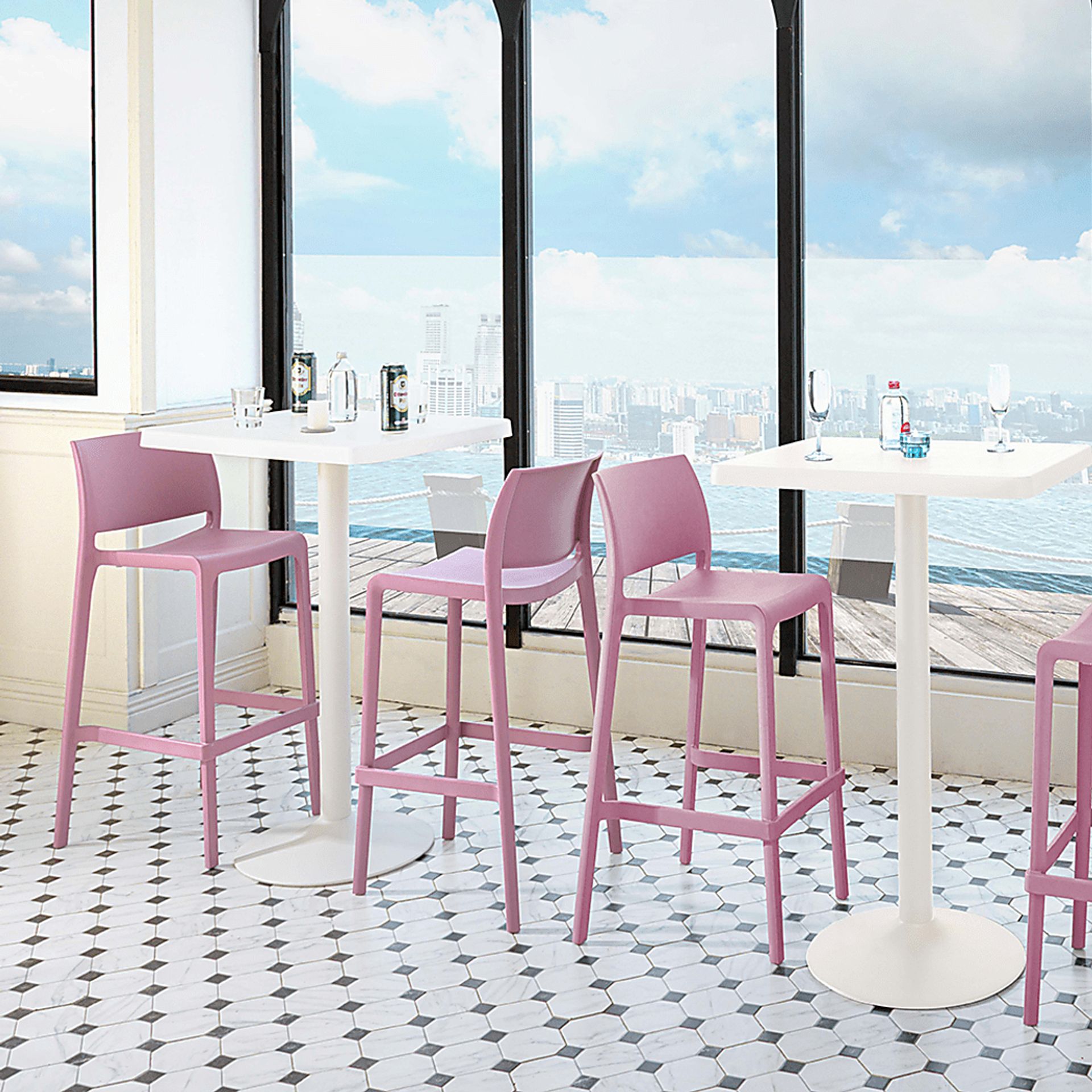 Outdoor Cayetana Purple Barstool, Set of 2 - Image 4