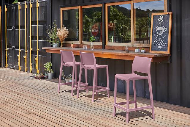 Outdoor Cayetana Purple Counter Stool, Set of 2 - Thumbnail - Image 2