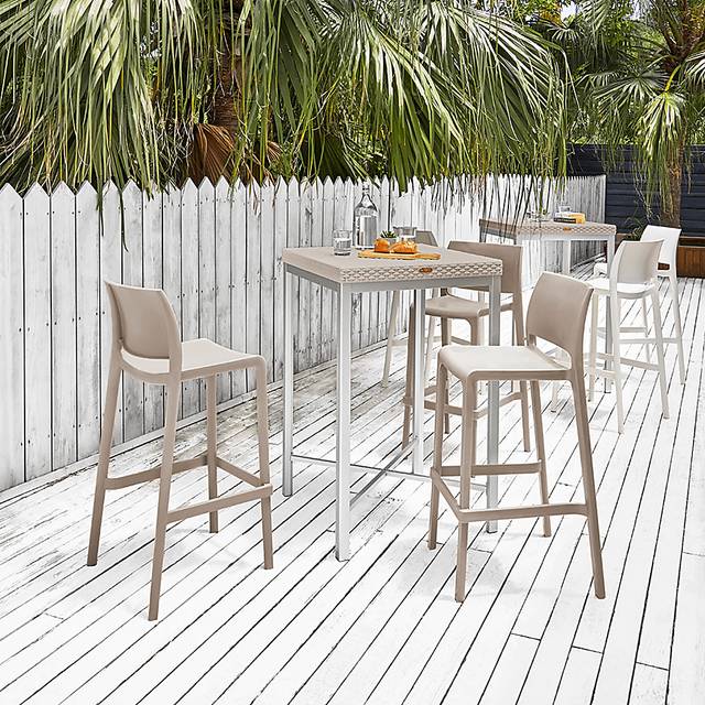Outdoor Cayetana Taupe Barstool, Set of 2 - Thumbnail - Image 2