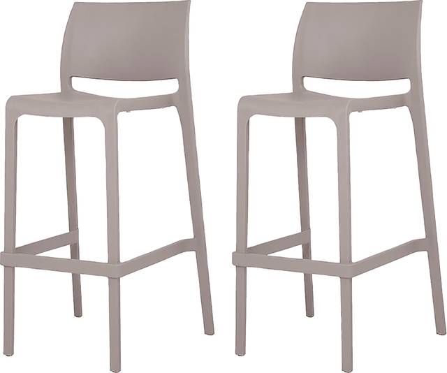 Outdoor Cayetana Taupe Barstool, Set of 2 - Thumbnail - Image 1