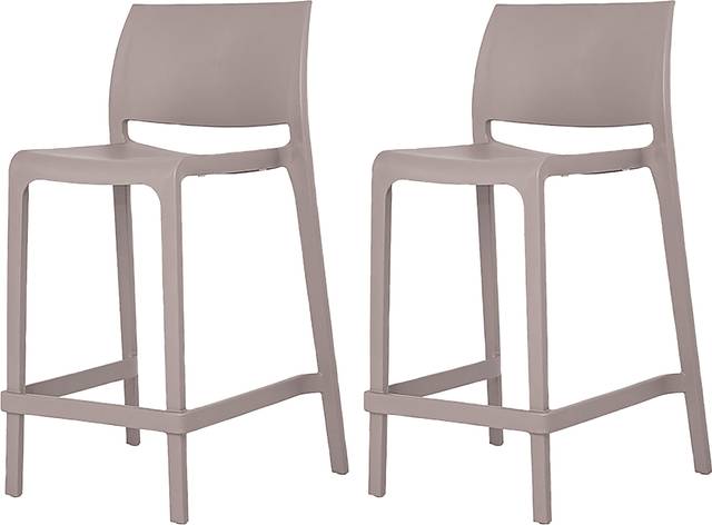Outdoor Cayetana Taupe Counter Stool, Set of 2 - Thumbnail - Image 1