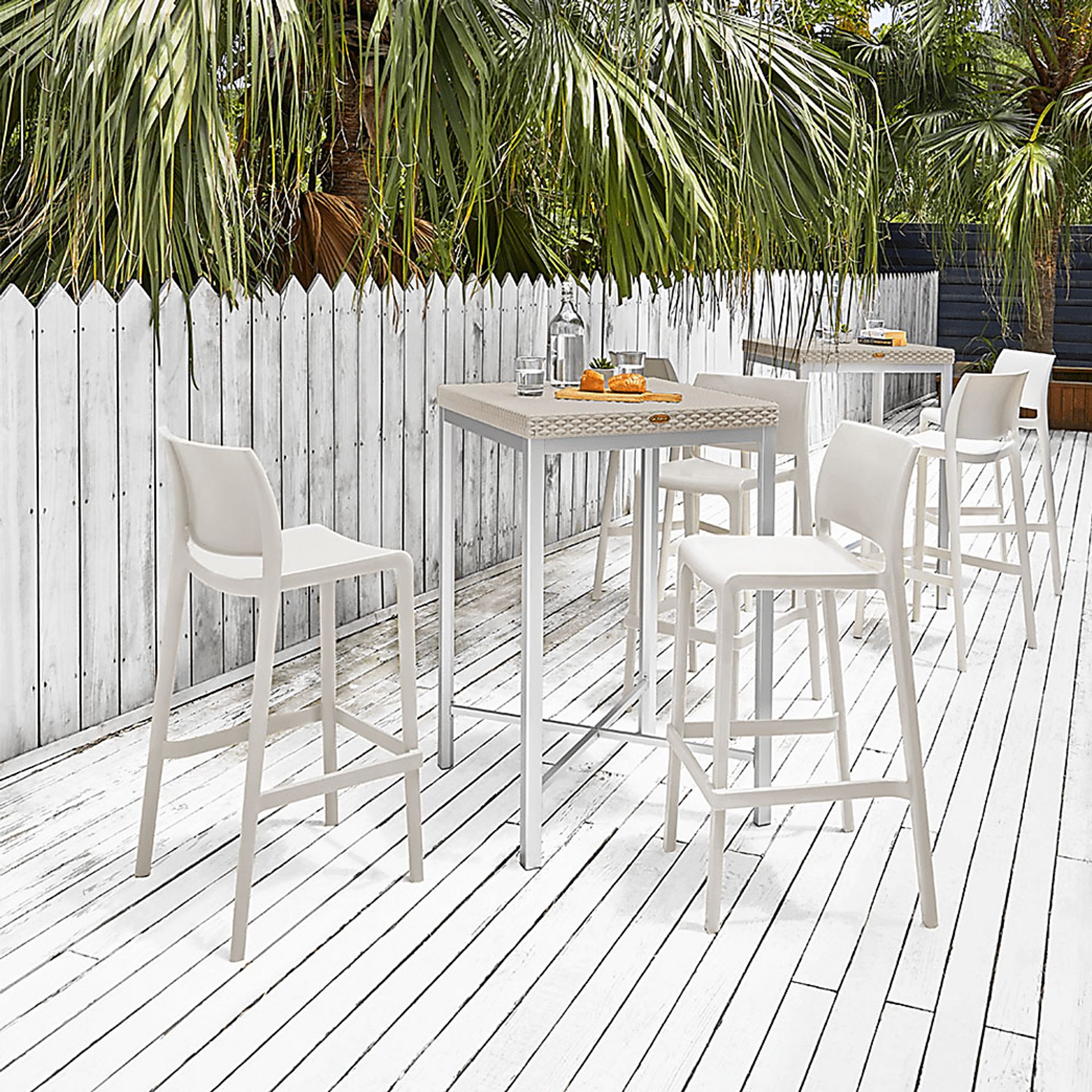 Outdoor Cayetana White Barstool, Set of 2 - Image 2