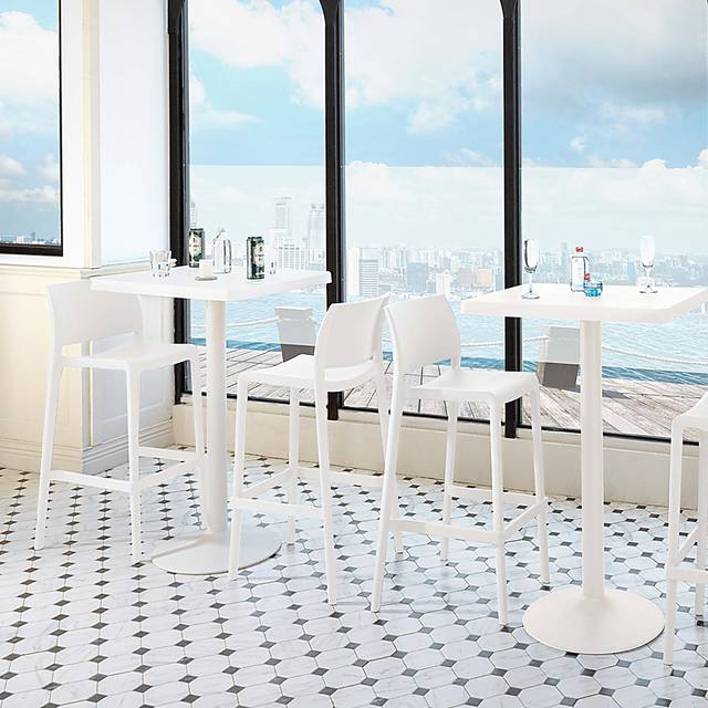 Outdoor Cayetana White Barstool, Set of 2 - Thumbnail - Image 4
