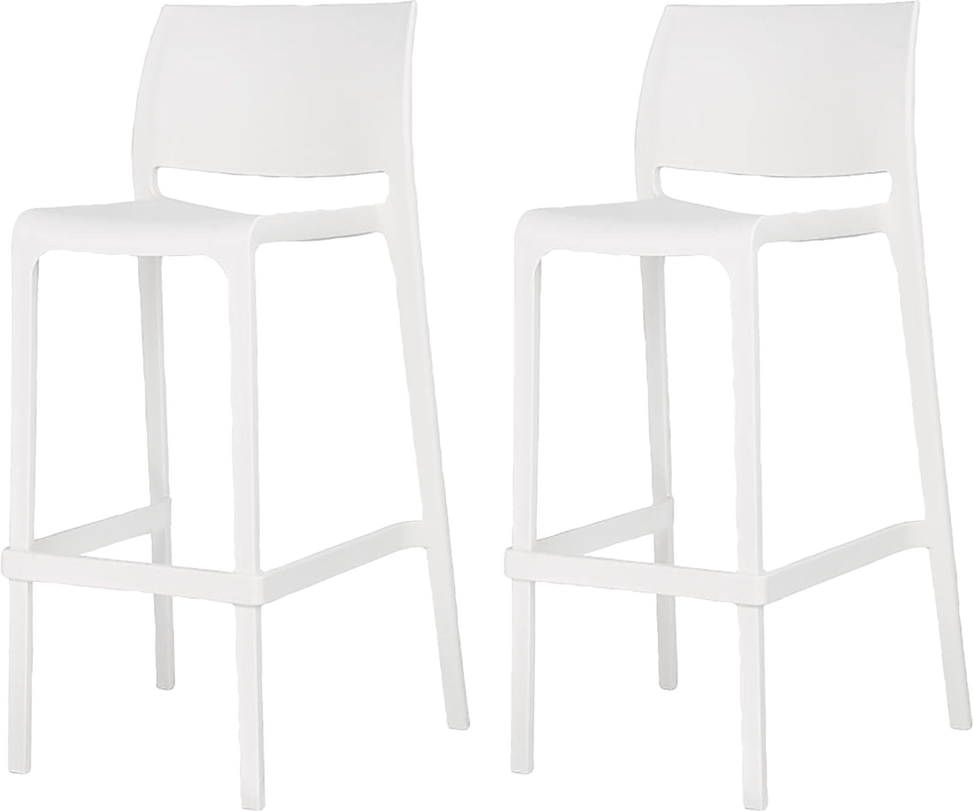 Outdoor Cayetana White Barstool, Set of 2 - Image 1