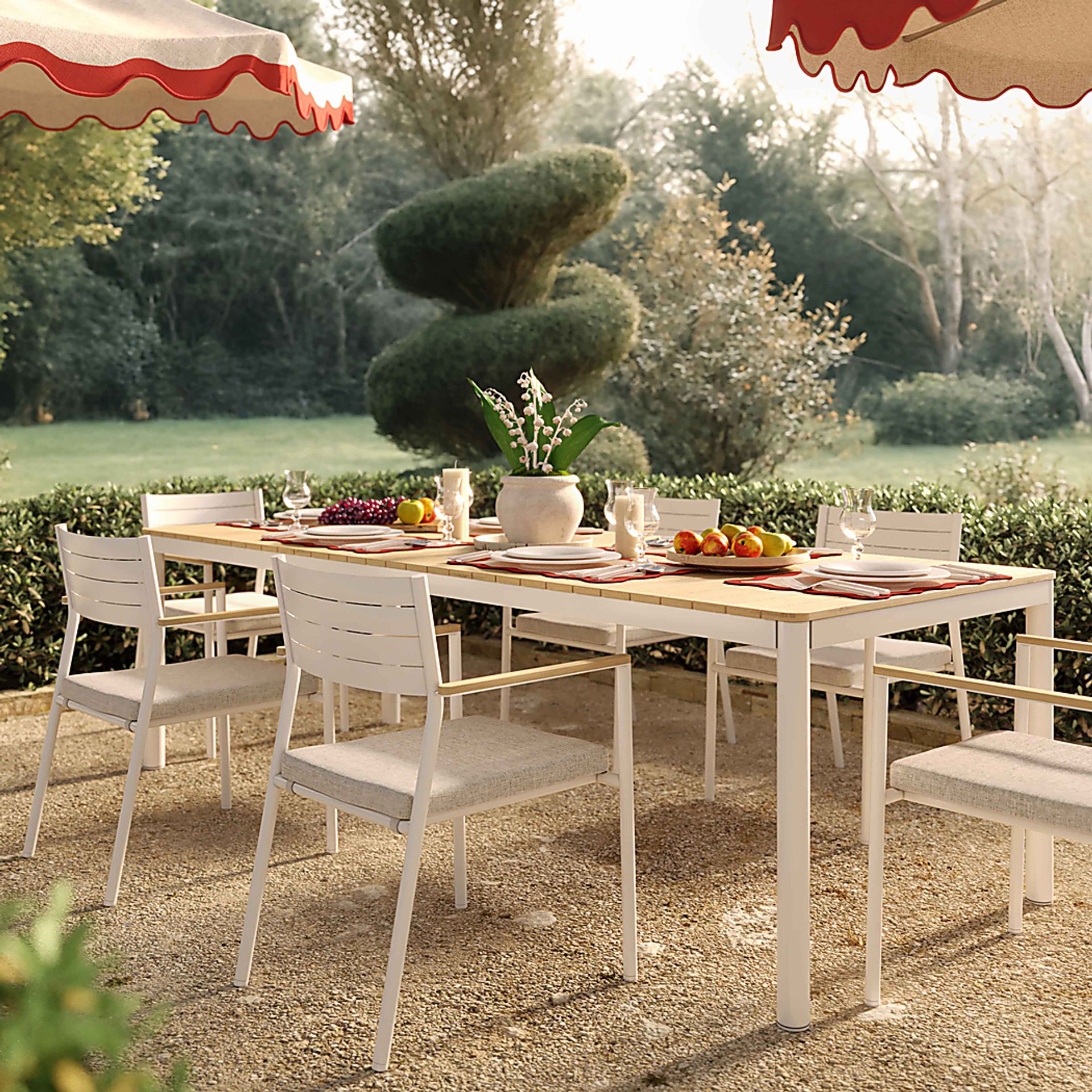 Outdoor Ceasarts Cream Dining Chair, Set of 2 - Image 2