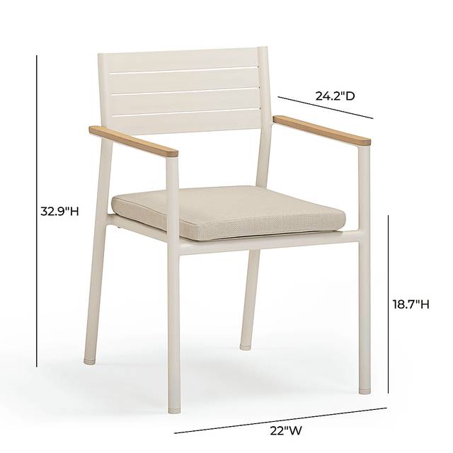 Outdoor Ceasarts Cream Dining Chair, Set of 2 - Thumbnail - Image 7