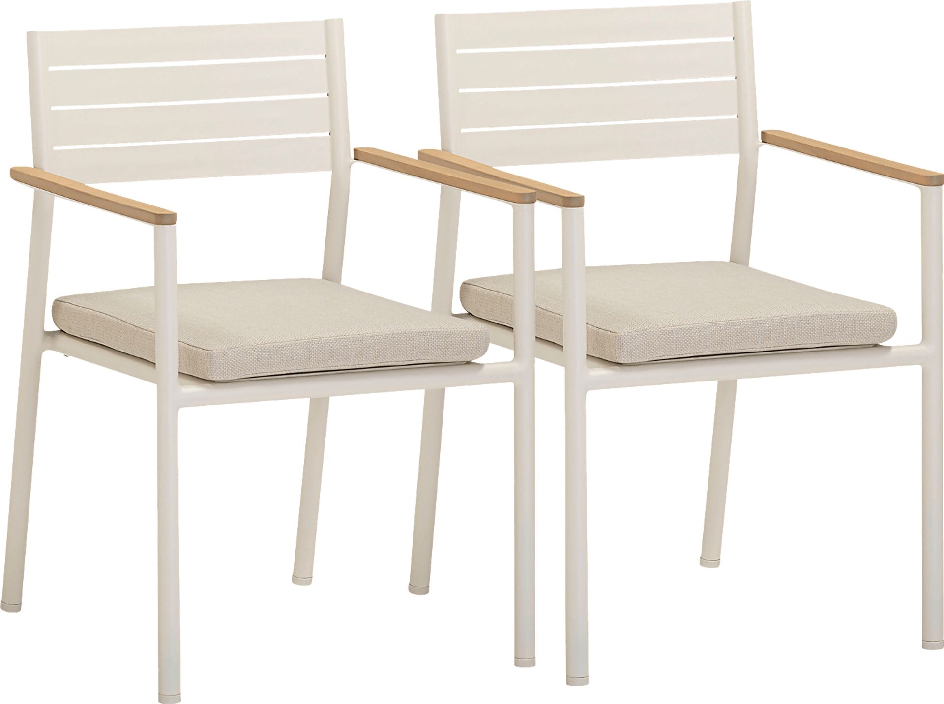 Outdoor Ceasarts Cream Dining Chair, Set of 2 - Image 1