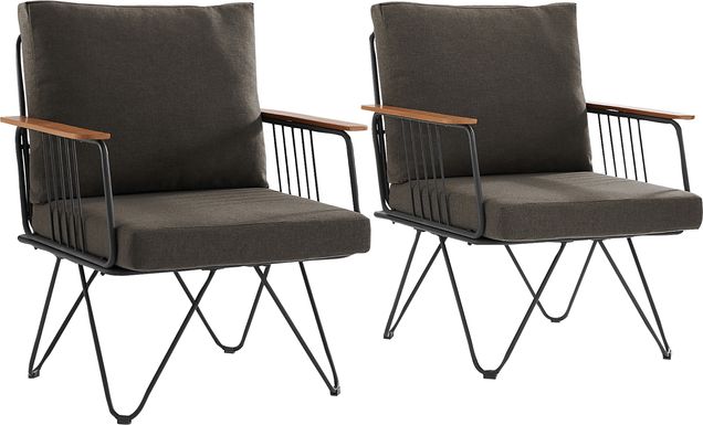 Outdoor Ceberry Brown Accent Chair Set of 2