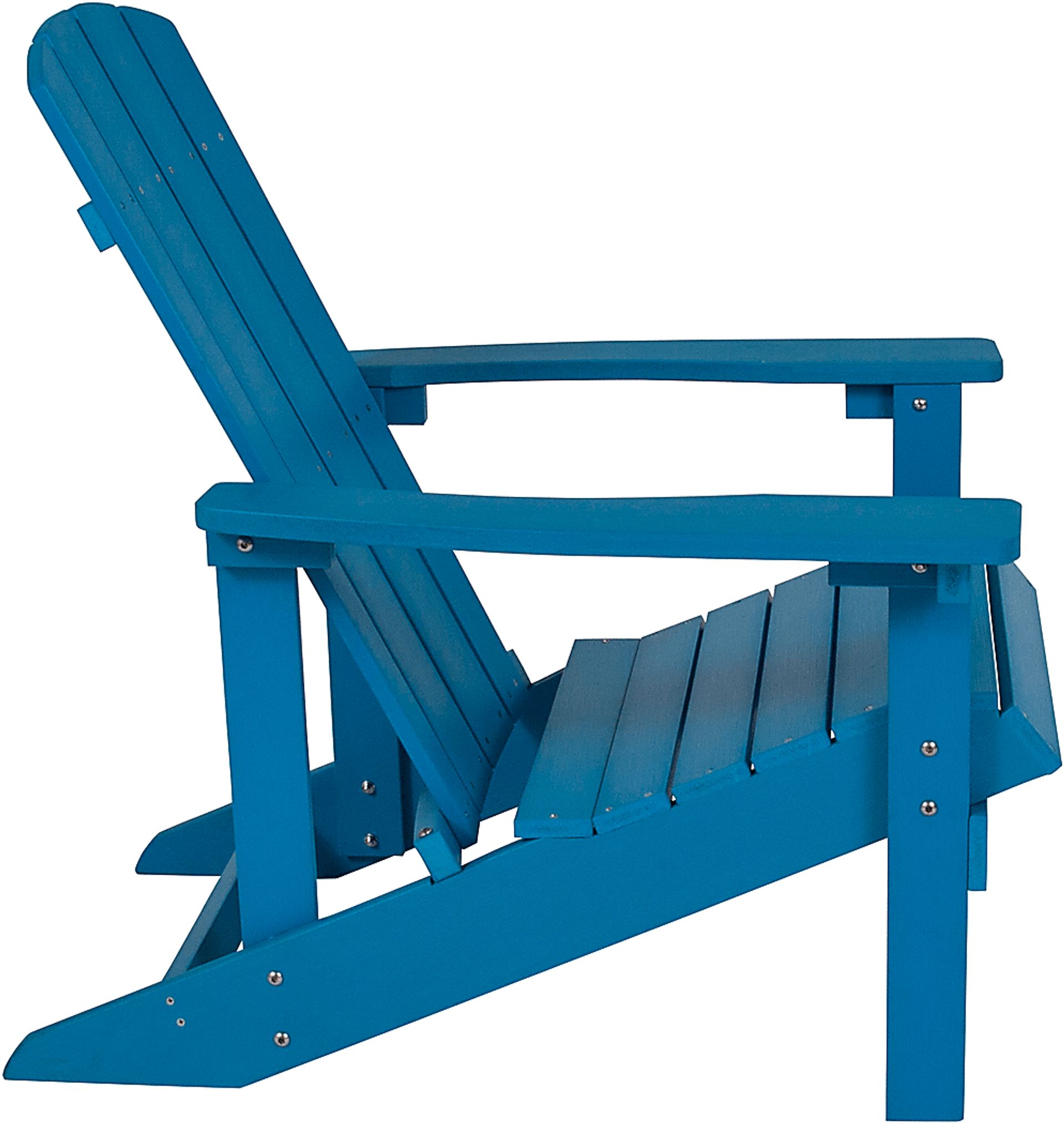 Outdoor Charleslynn Blue Adirondack Chairs and Side Table - Image 3