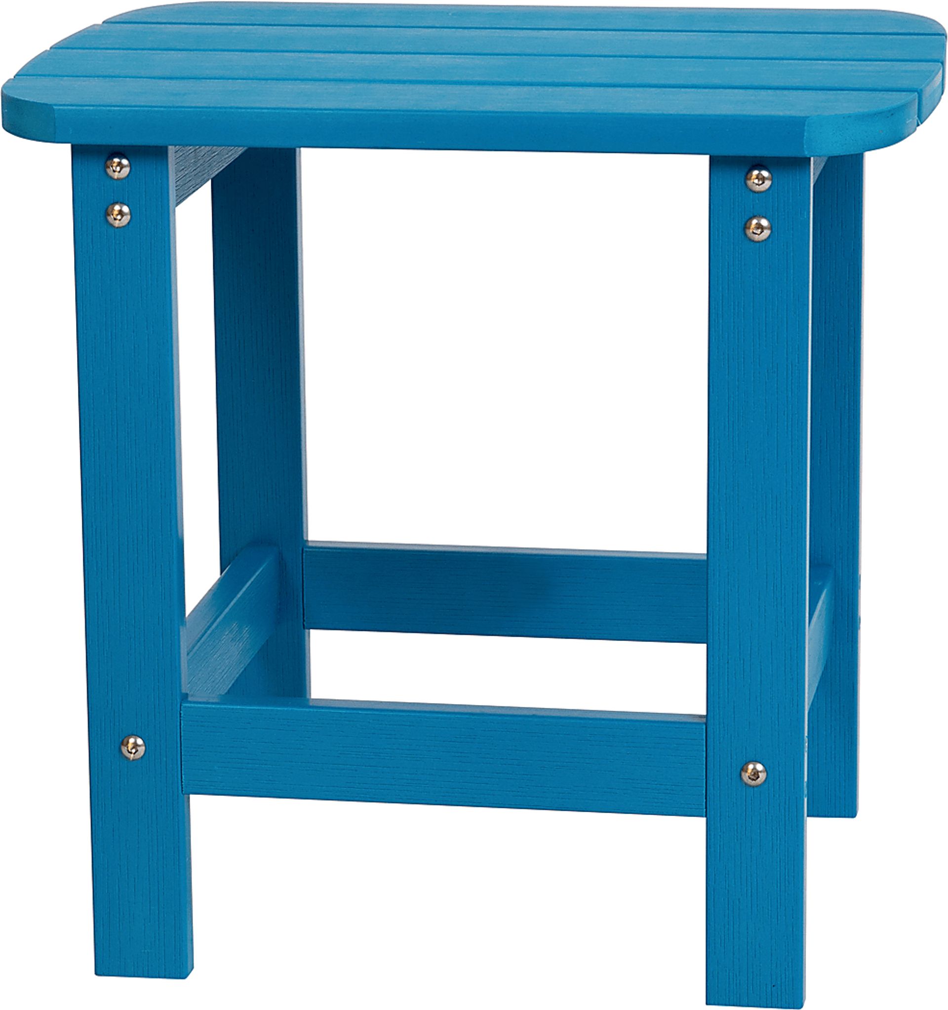 Outdoor Charleslynn Blue Adirondack Chairs and Side Table - Image 4