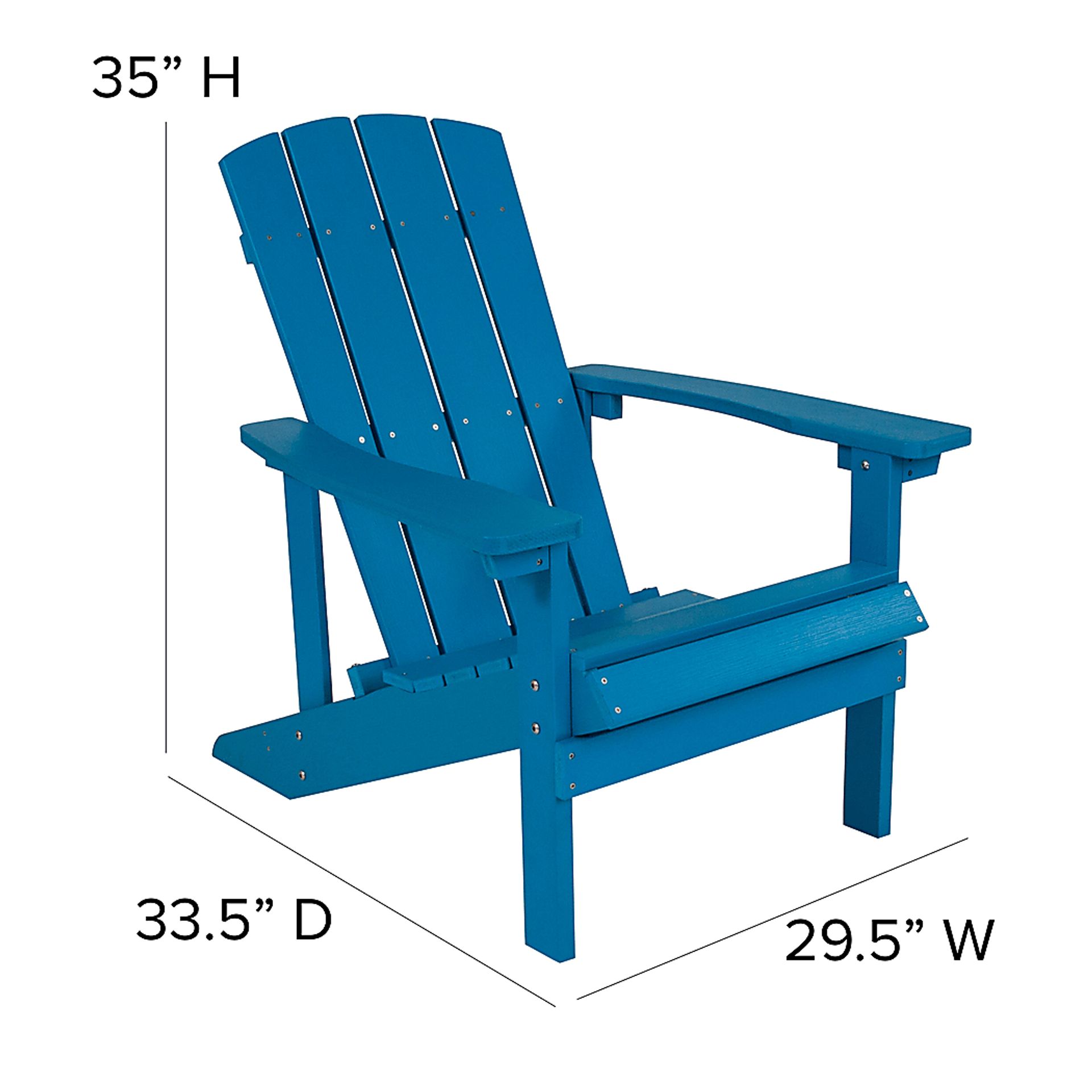Outdoor Charleslynn Blue Adirondack Chairs and Side Table - Image 8