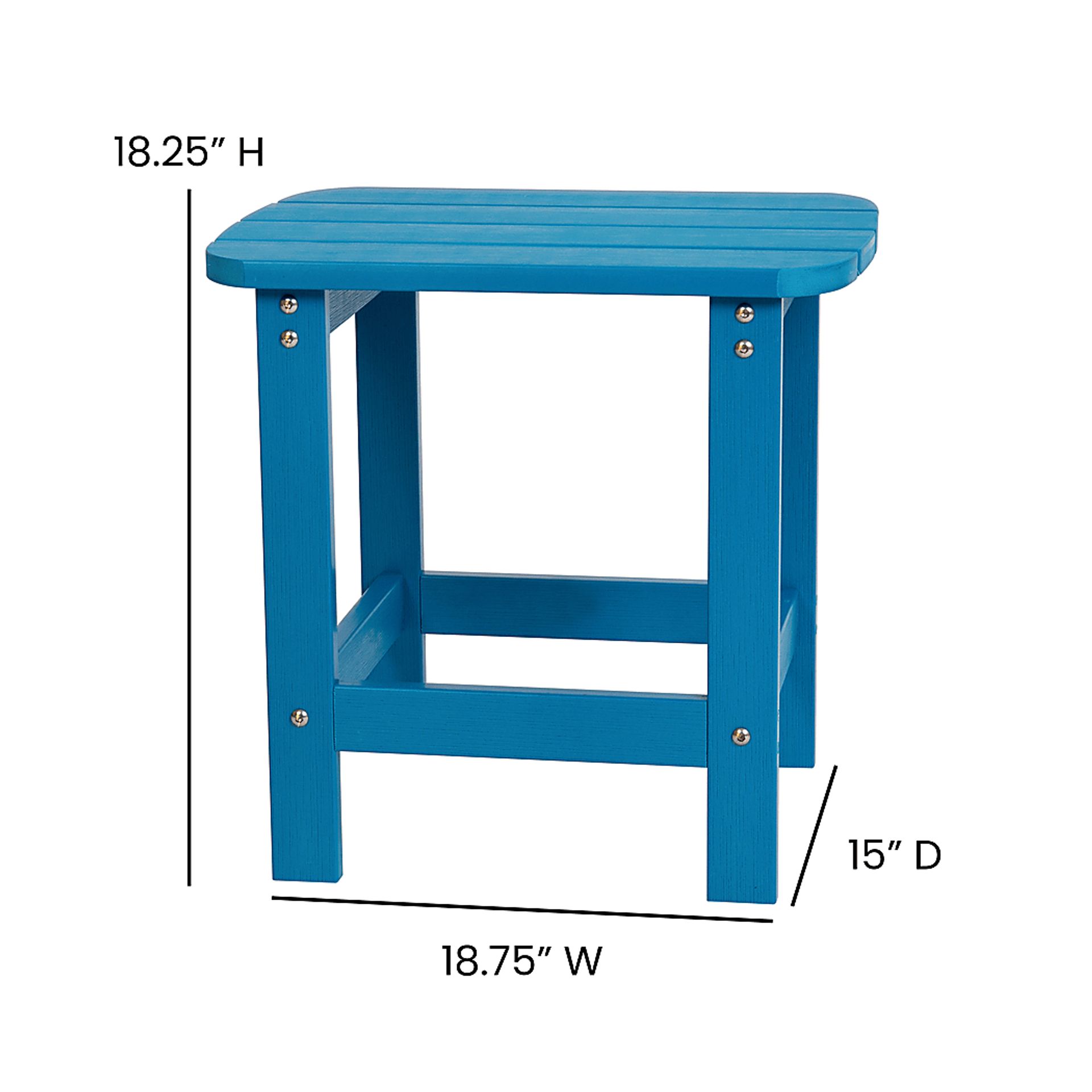 Outdoor Charleslynn Blue Adirondack Chairs and Side Table - Image 9