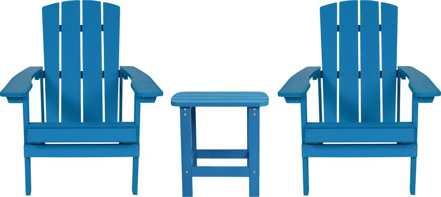 Outdoor Charleslynn Blue Adirondack Chairs and Side Table