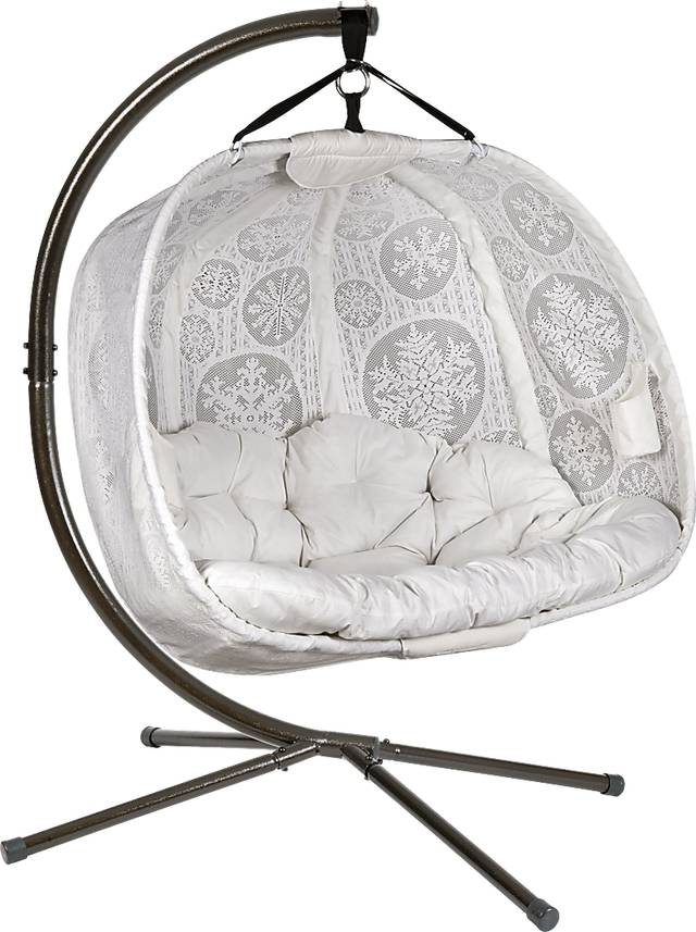 Outdoor Chicora White Hanging Loveseat - Thumbnail - Image 2