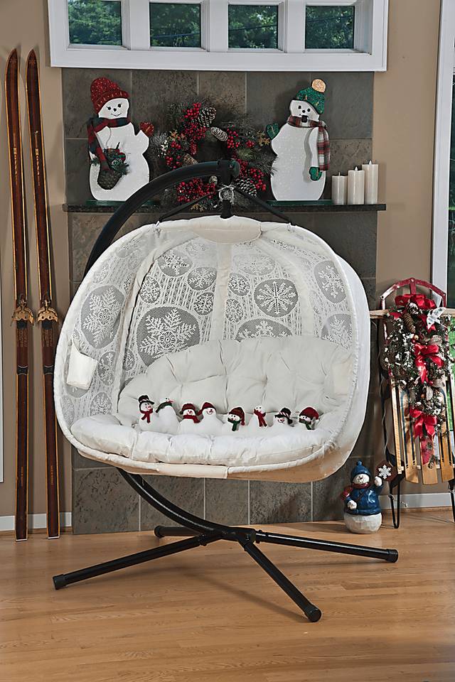 Outdoor Chicora White Hanging Loveseat - Thumbnail - Image 3