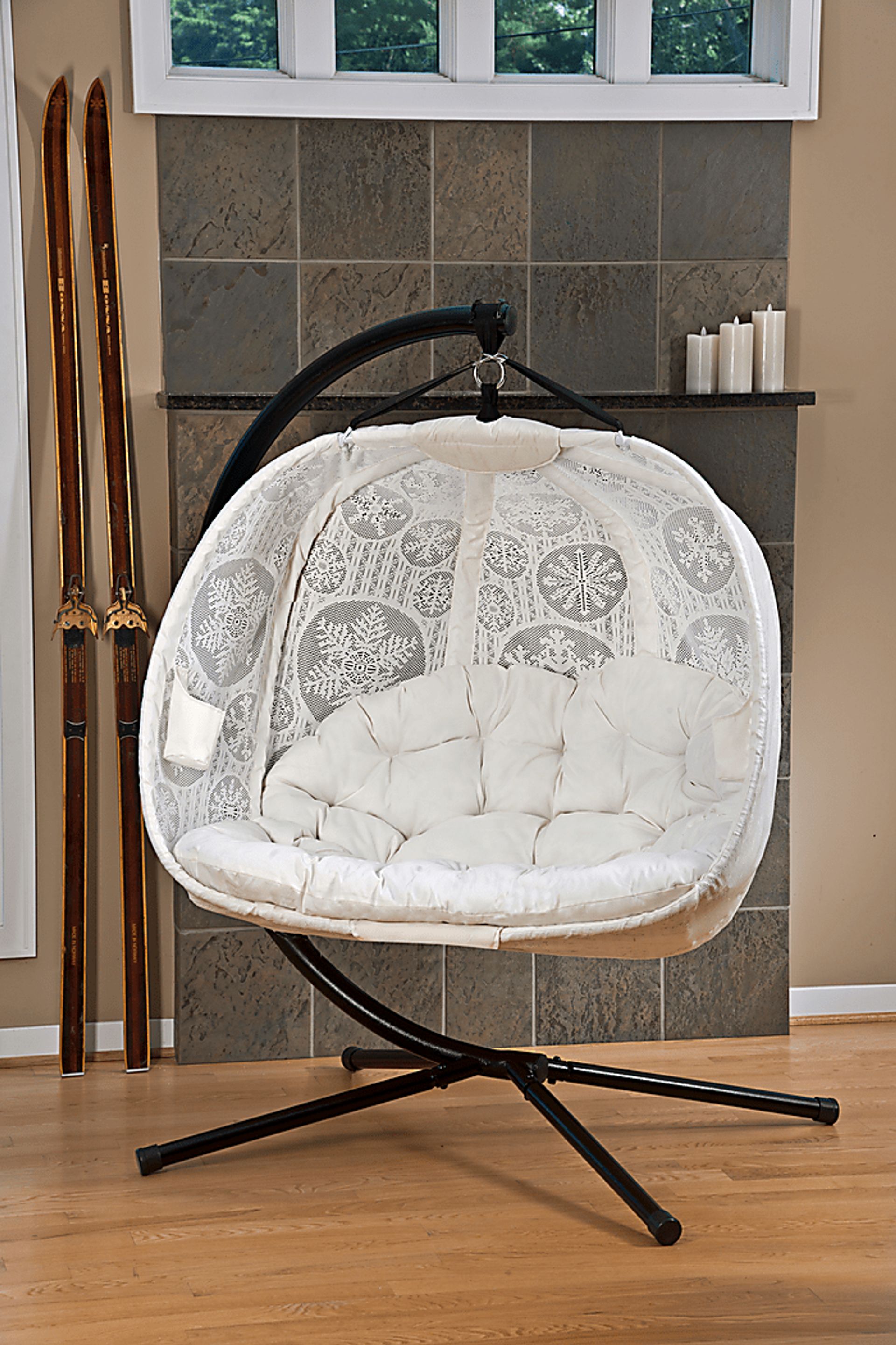Outdoor Chicora White Hanging Loveseat - Image 4