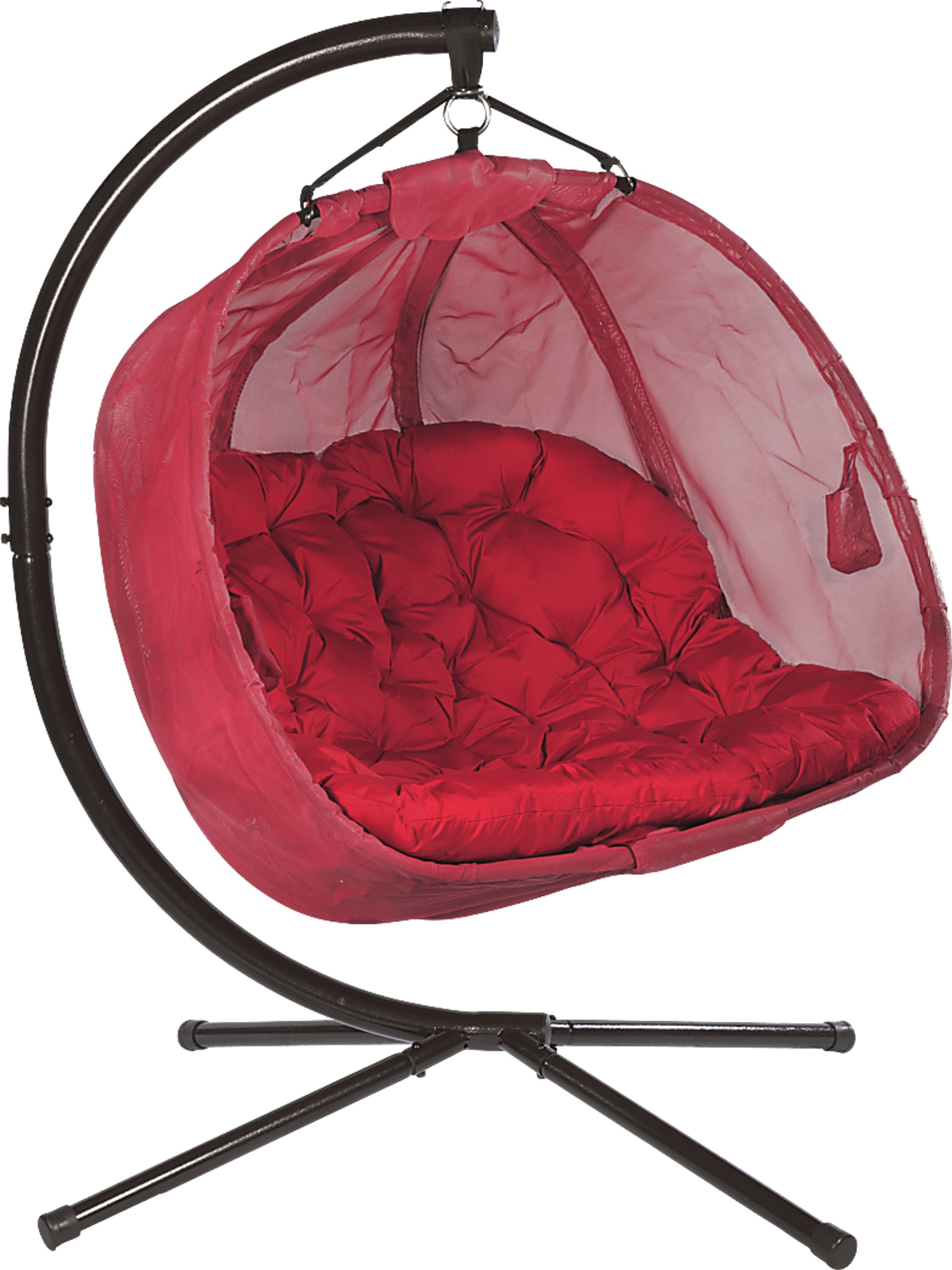 Outdoor Cityfront Red Hanging Loveseat - Image 2