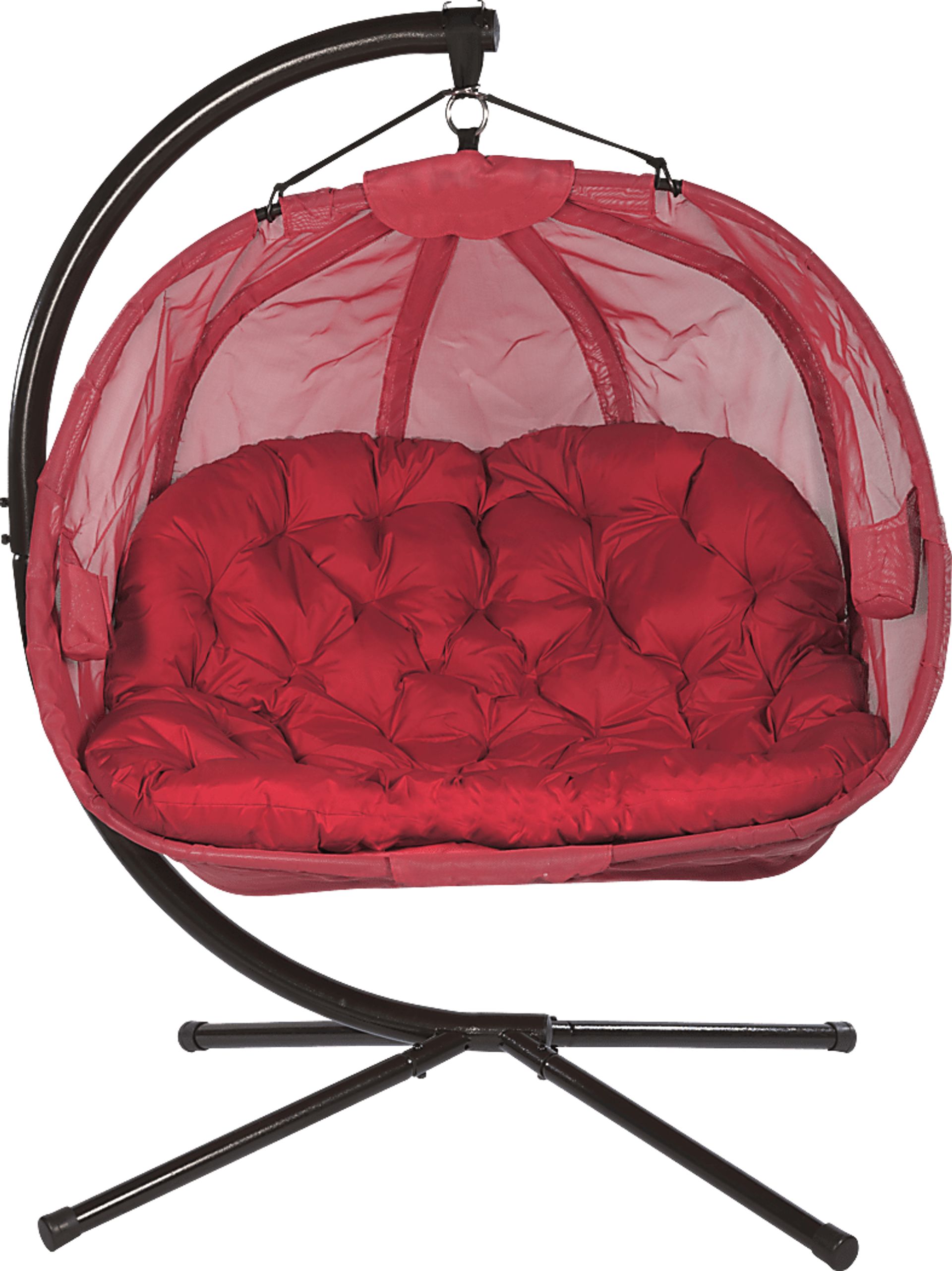Outdoor Cityfront Red Hanging Loveseat - Image 1
