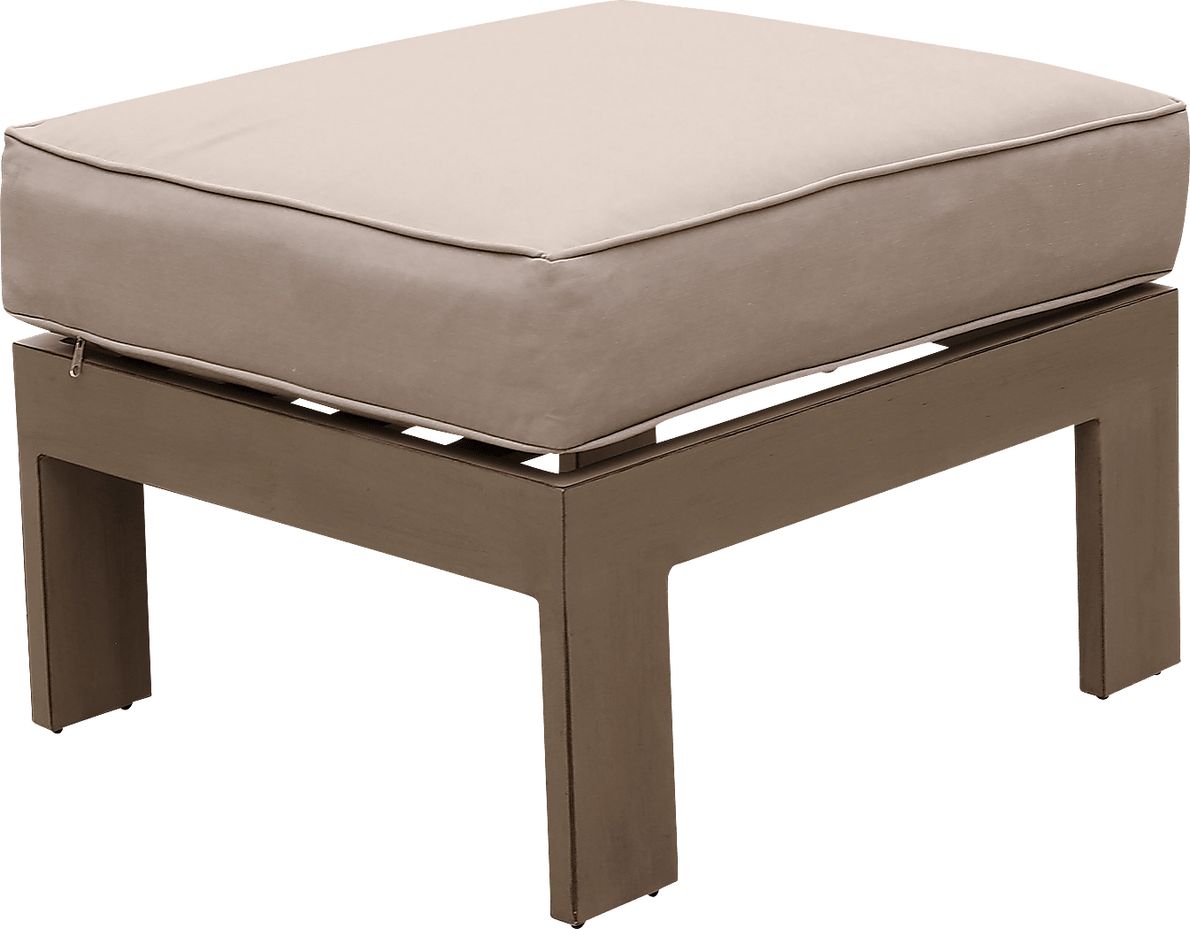 Clothilde Brown Aluminum,Polyester Fabric Outdoor Ottoman - Rooms To Go
