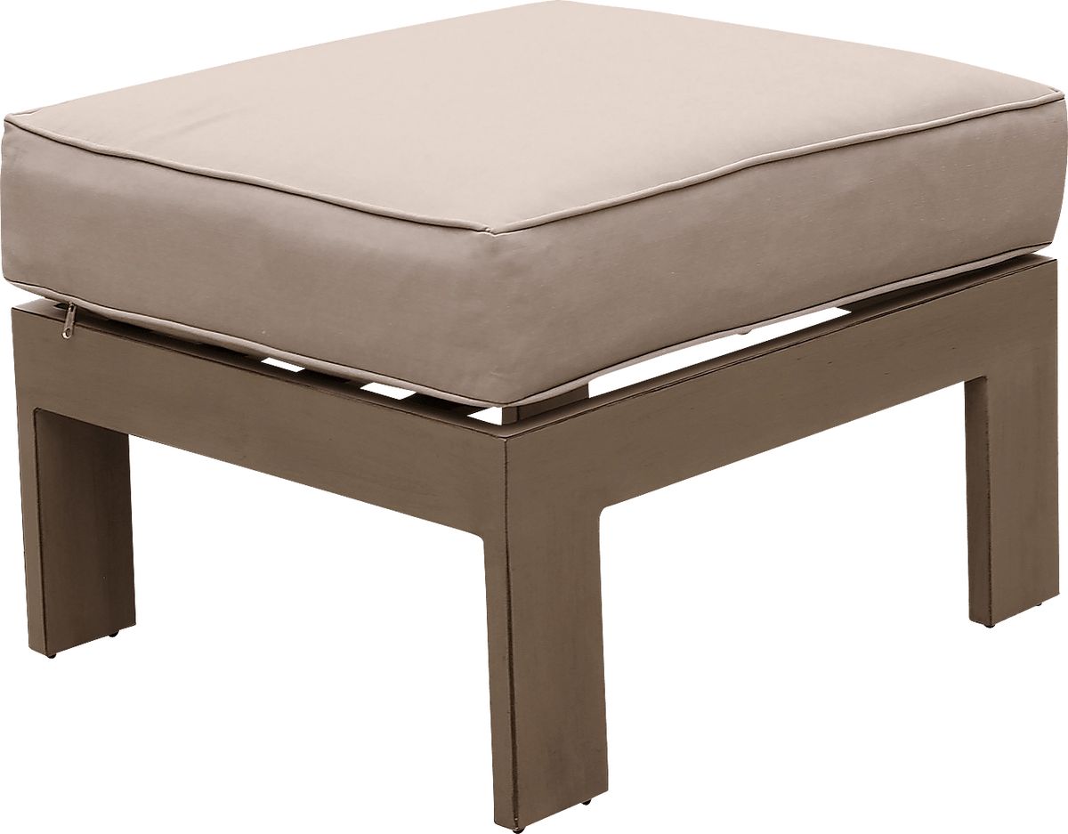 Clothilde Brown Aluminum,Polyester Fabric Outdoor Ottoman Rooms to Go