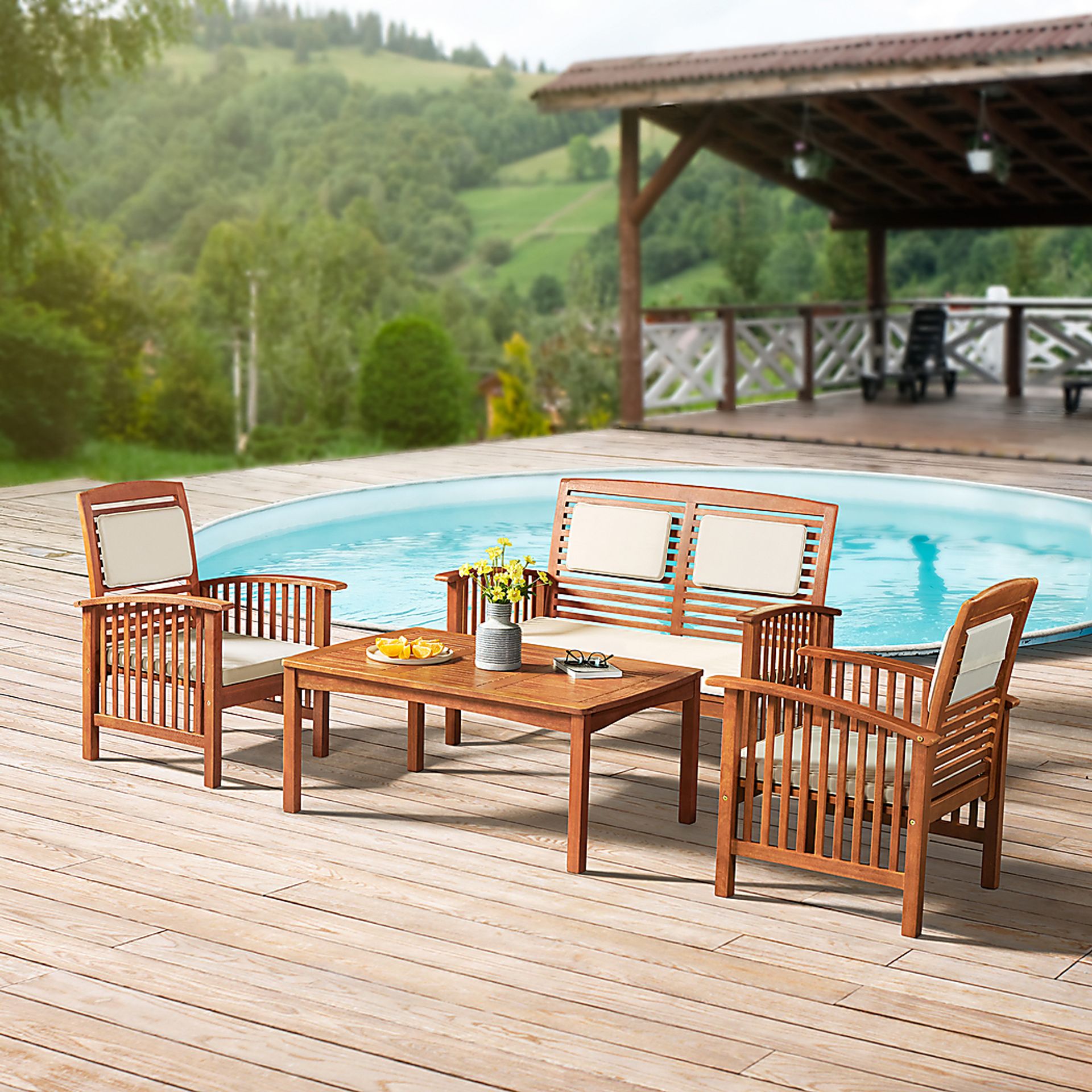 Outdoor Coanita Brown 4pc Seating Set - Image 2