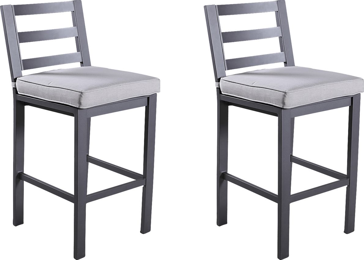Outdoor Coligny Gray Barstool, Set of 2