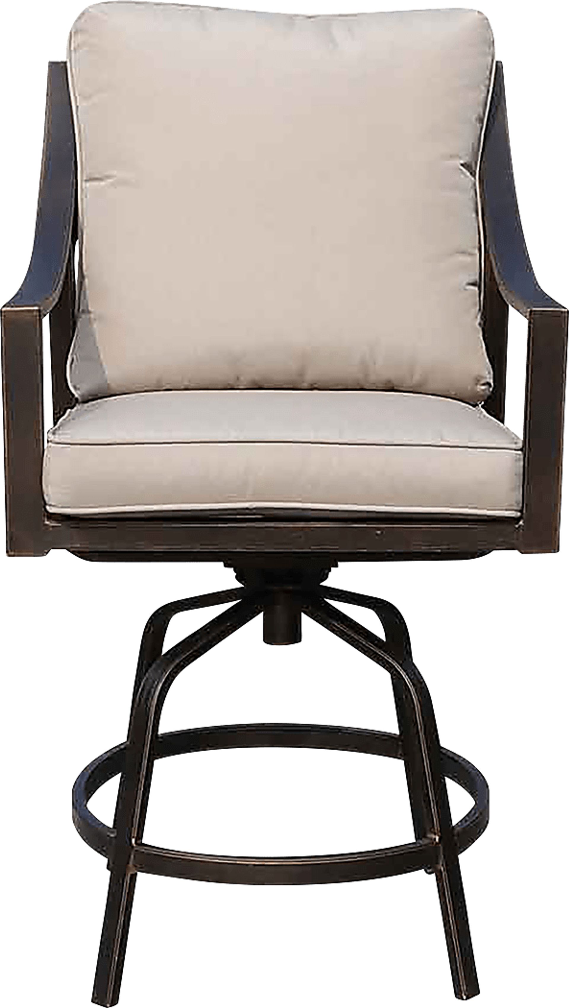 Outdoor Corentin Taupe Swivel Barstool, Set of 2 - Image 3