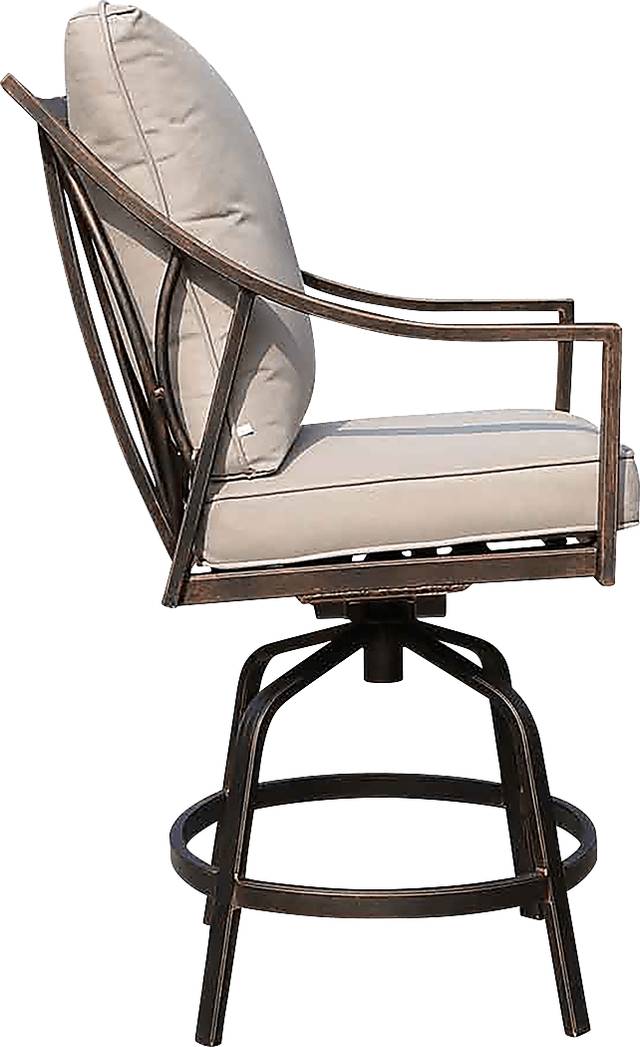 Outdoor Corentin Taupe Swivel Barstool, Set of 2 - Thumbnail - Image 4