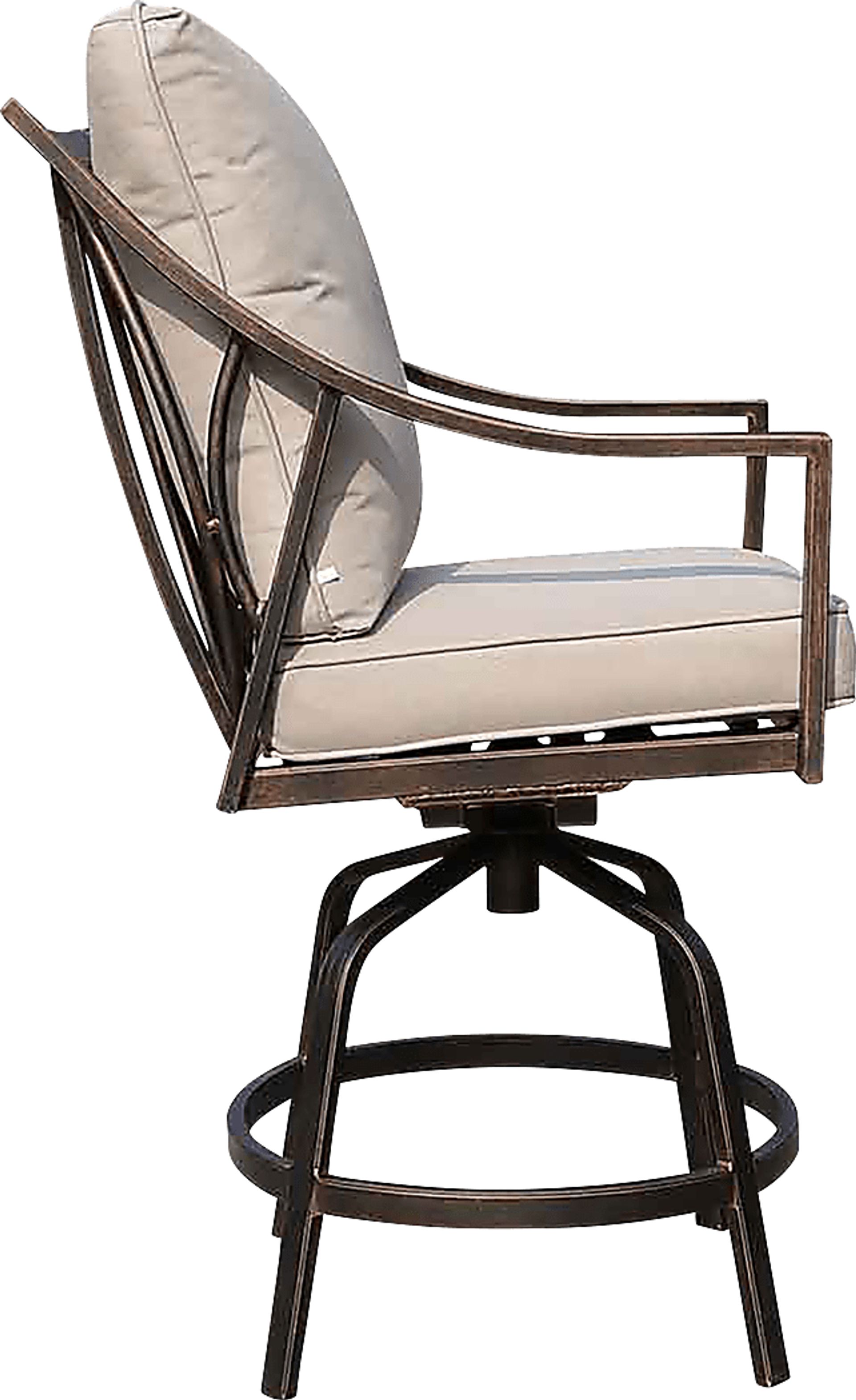 Outdoor Corentin Taupe Swivel Barstool, Set of 2 - Image 4