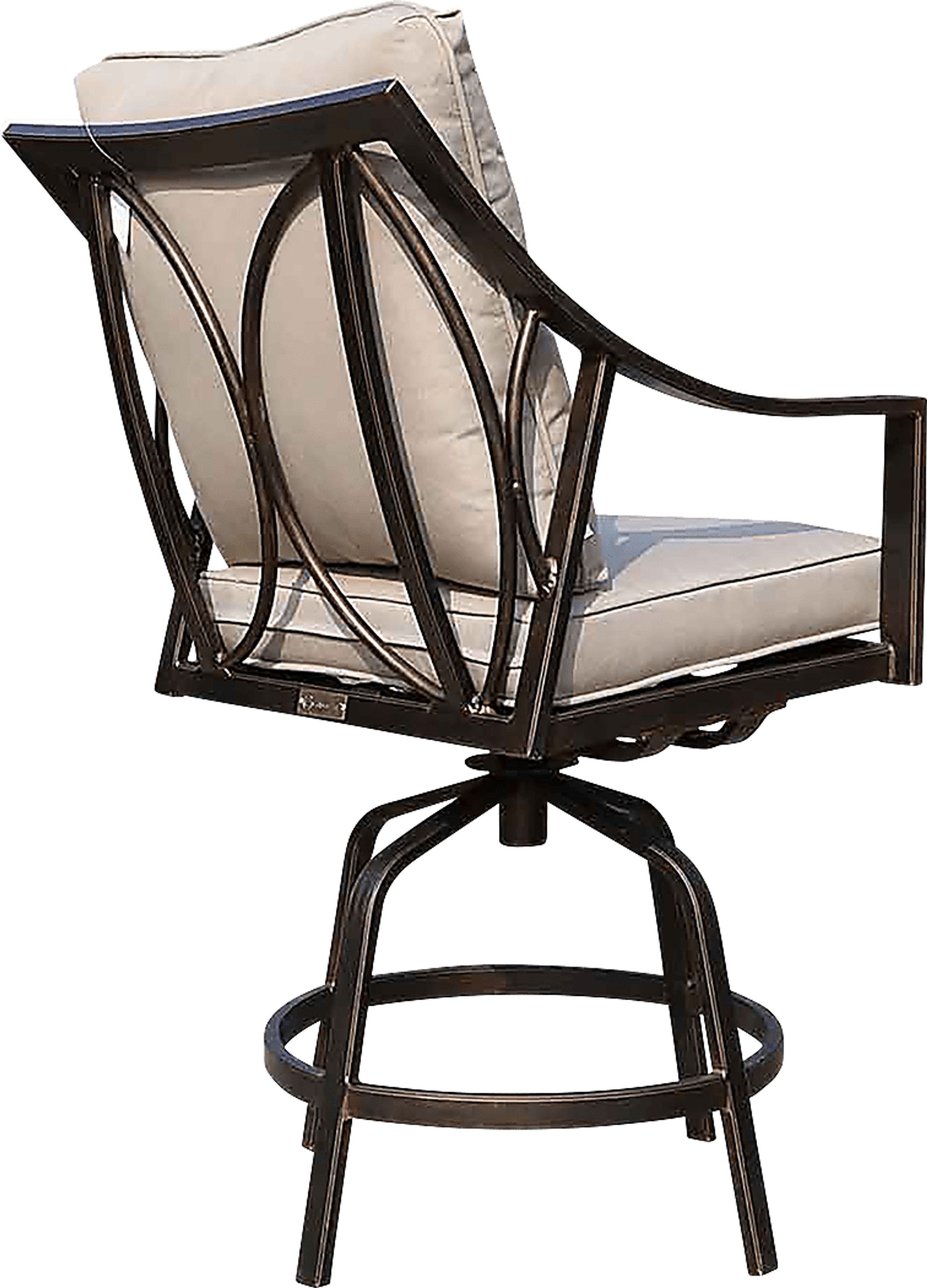 Outdoor Corentin Taupe Swivel Barstool, Set of 2 - Image 5
