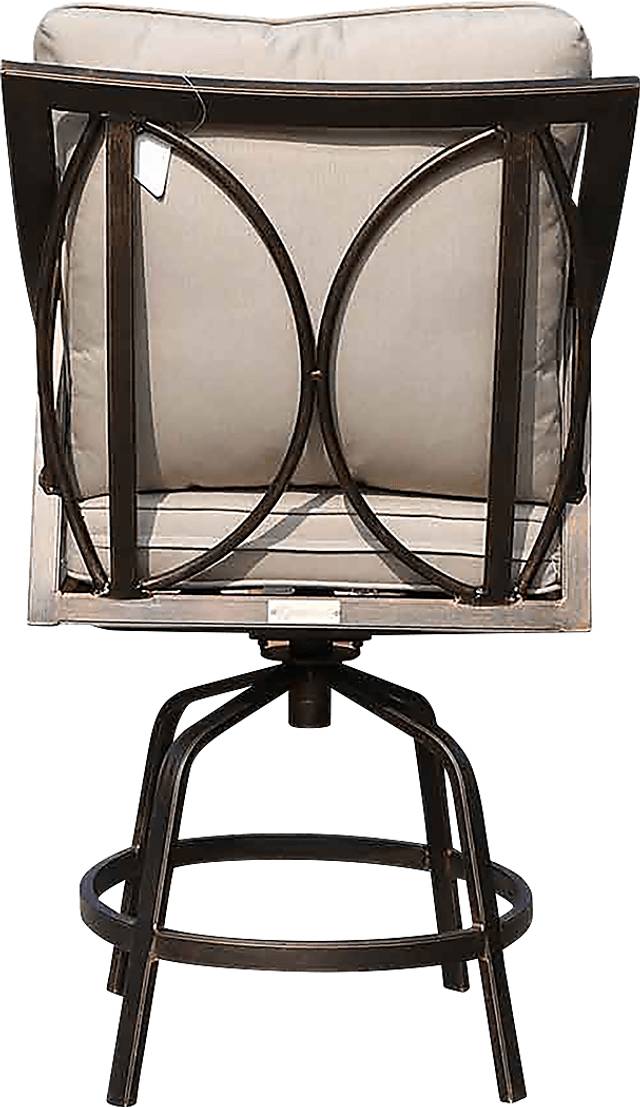 Outdoor Corentin Taupe Swivel Barstool, Set of 2 - Thumbnail - Image 6