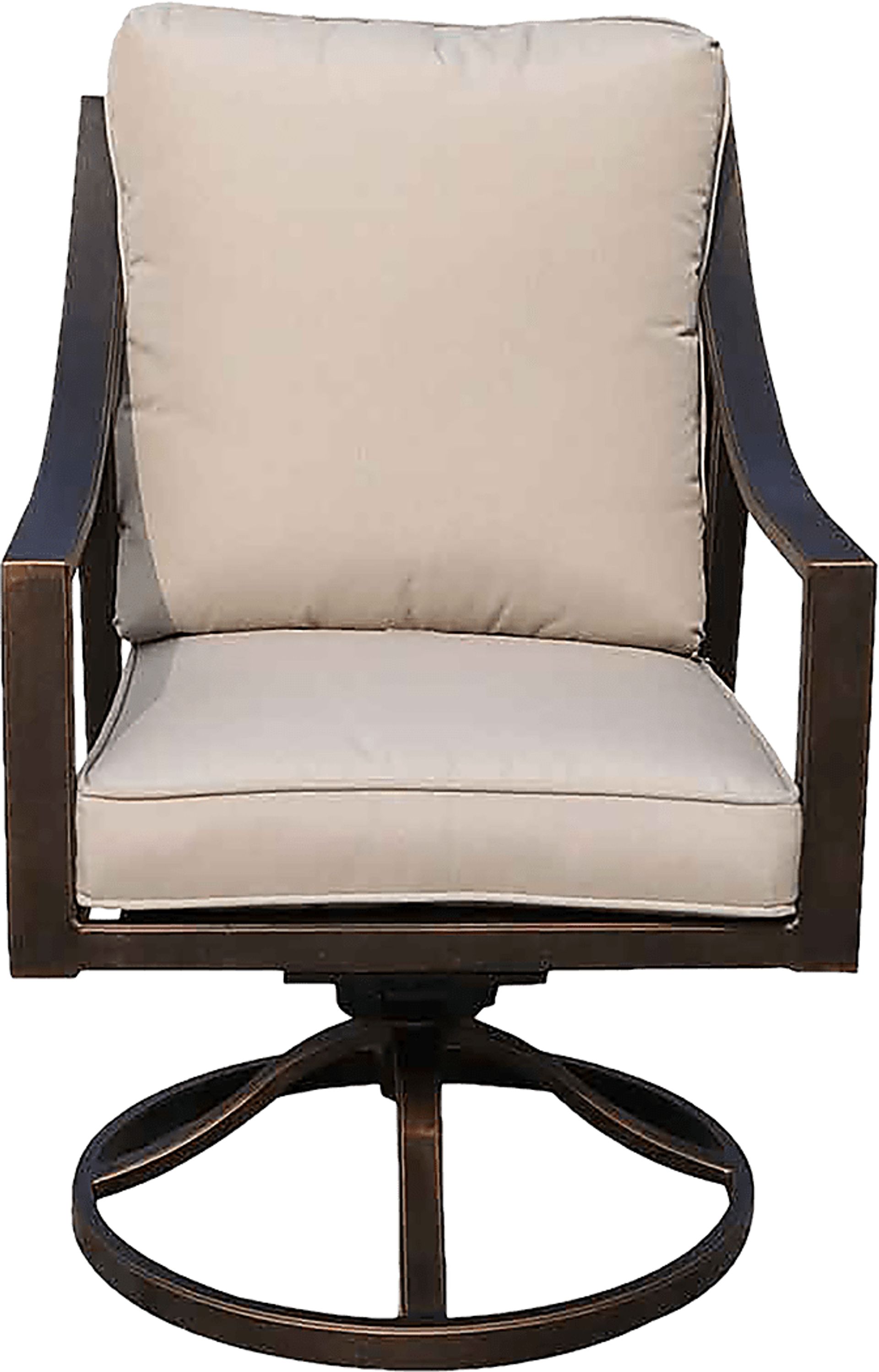 Corentin Taupe Beige Aluminum,Polyester Fabric Outdoor Swivel Chair ...