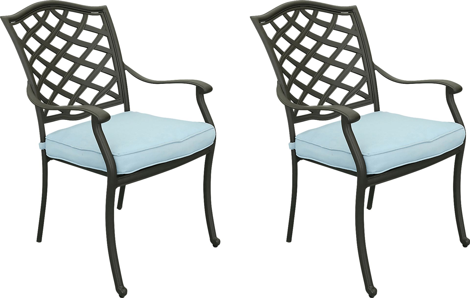 Outdoor Cyrielle I Light Blue Side Chair, Set of 2 - Image 1