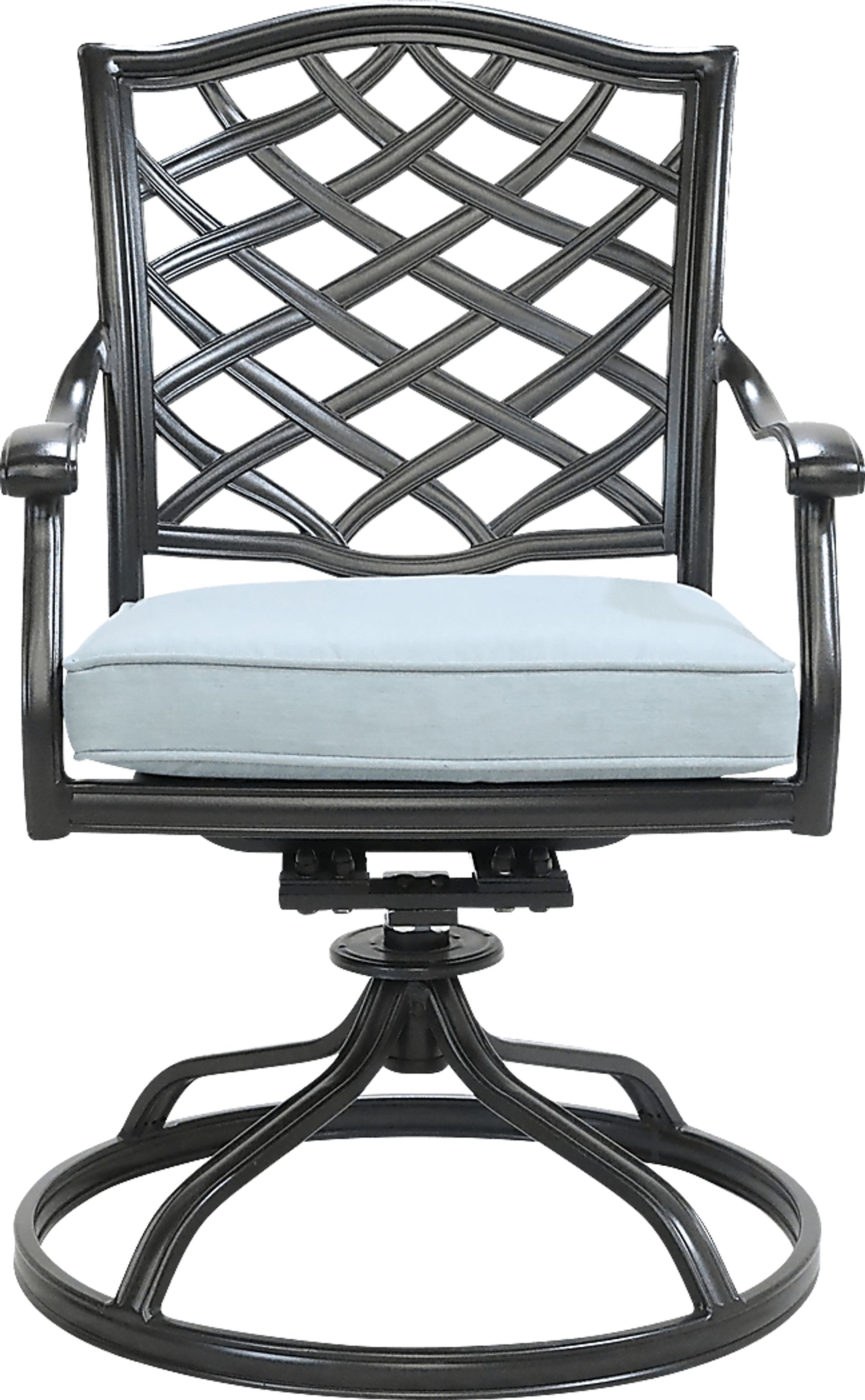 Outdoor Cyrielle II Light Blue Swivel Side Chair, Set of 2 - Image 2
