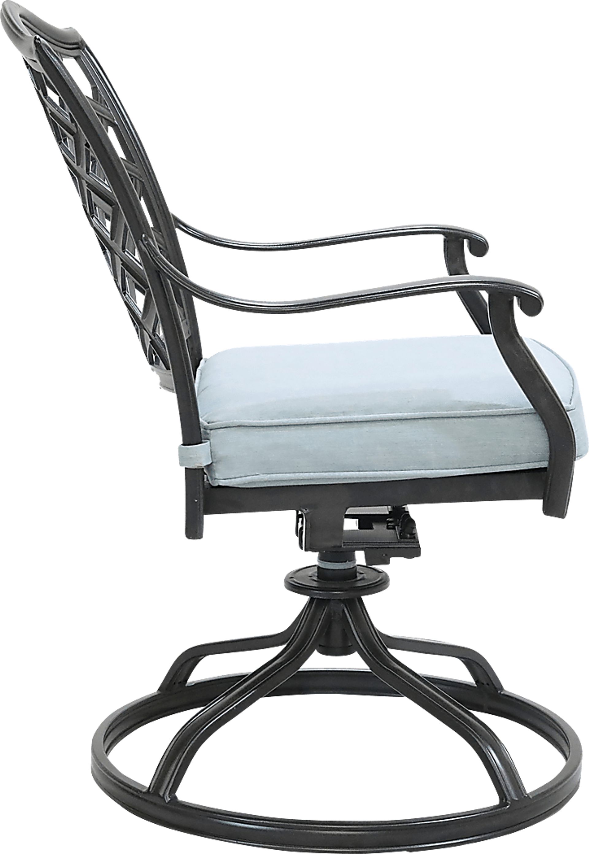 Outdoor Cyrielle II Light Blue Swivel Side Chair, Set of 2 - Image 3