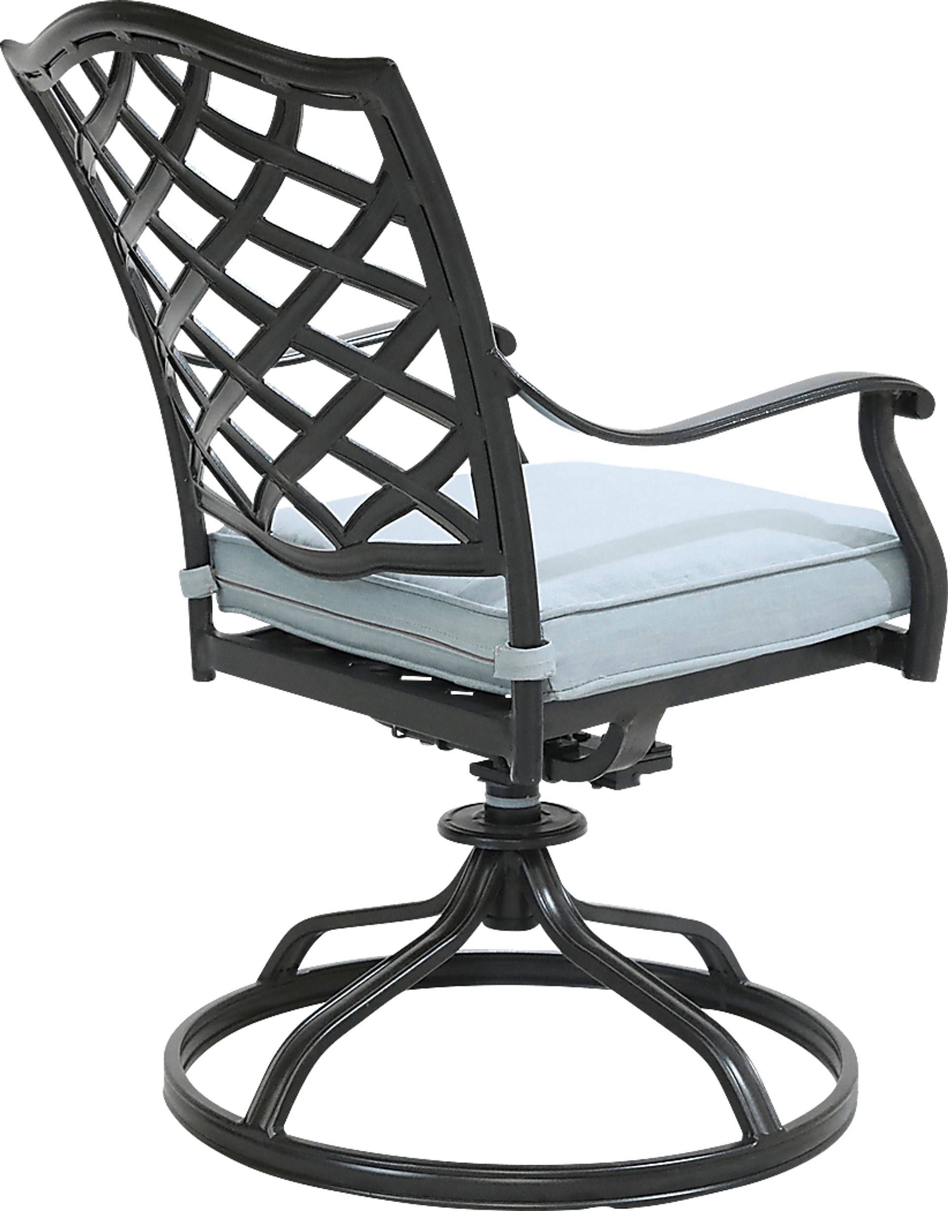 Outdoor Cyrielle II Light Blue Swivel Side Chair, Set of 2 - Image 4