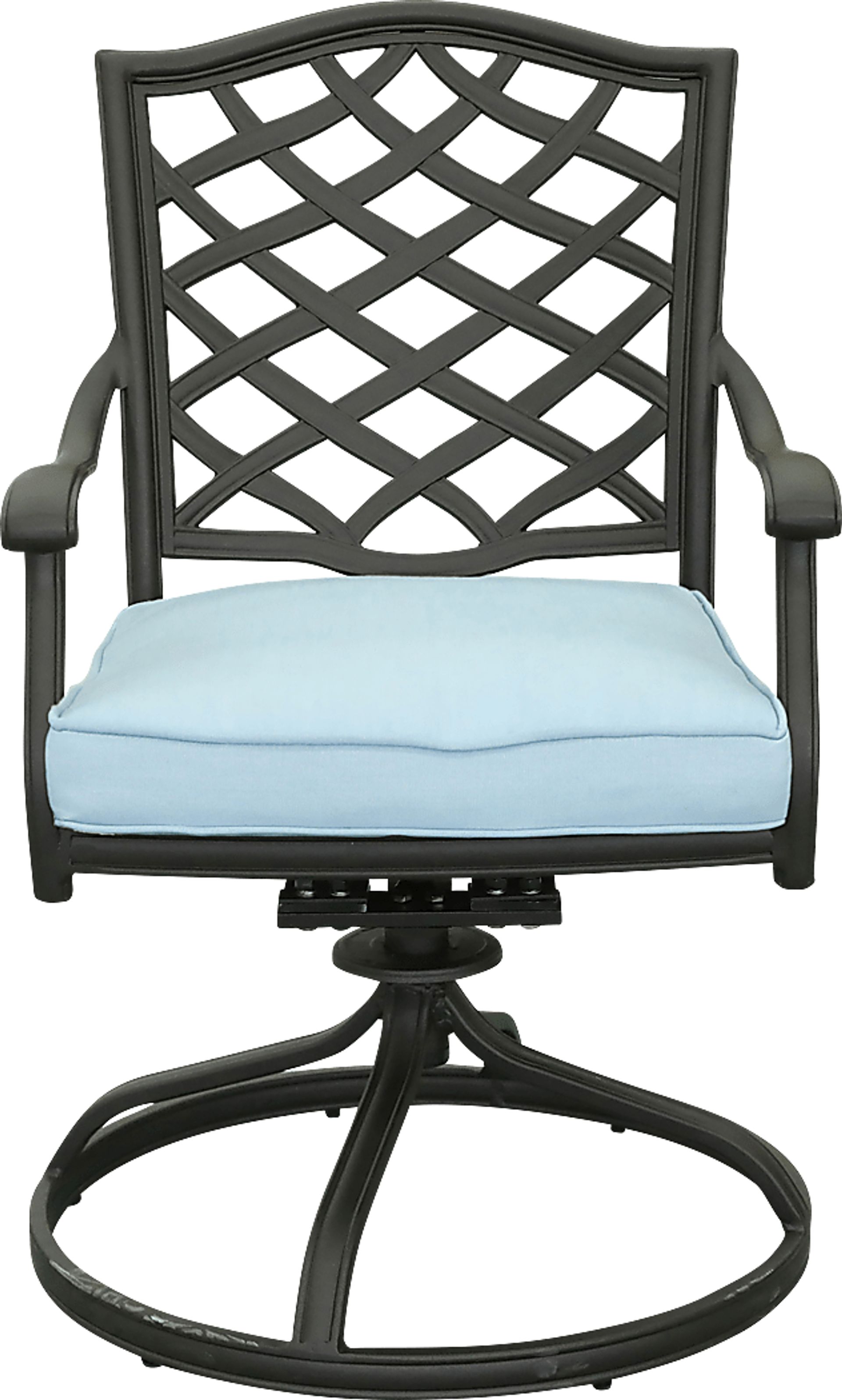 Outdoor Cyrielle II Light Blue Swivel Side Chair, Set of 2 - Image 2