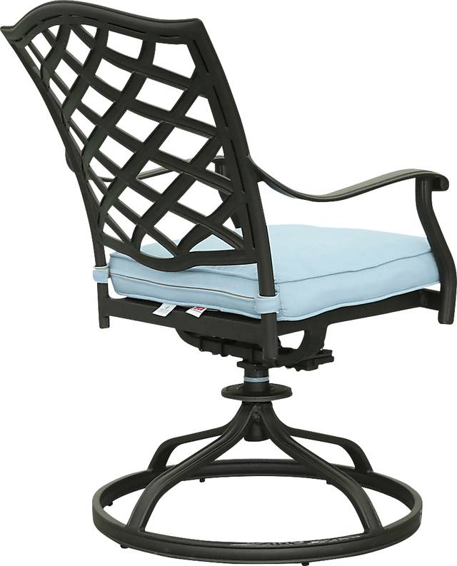 Outdoor Cyrielle II Light Blue Swivel Side Chair, Set of 2 - Thumbnail - Image 4