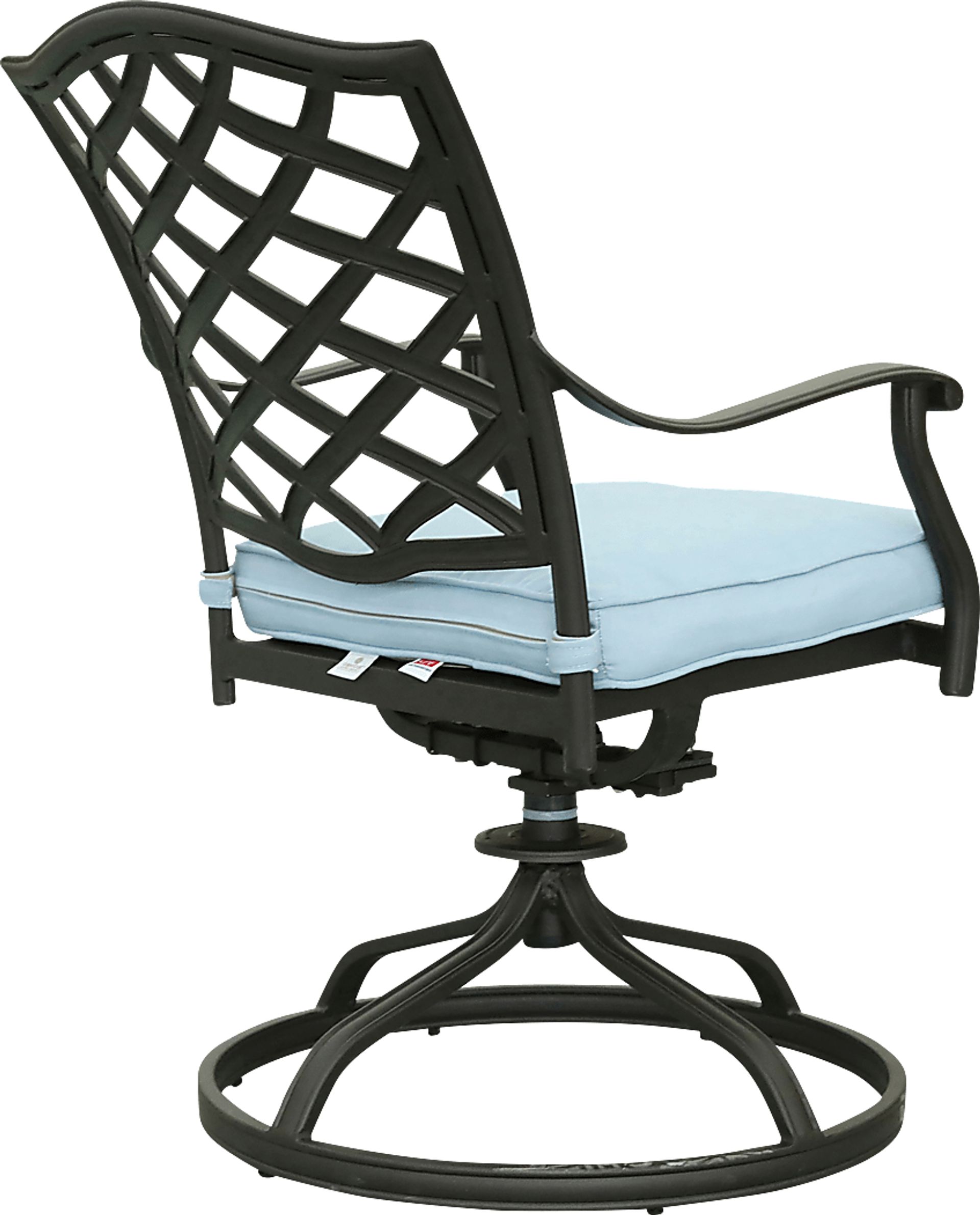 Outdoor Cyrielle II Light Blue Swivel Side Chair, Set of 2 - Image 4