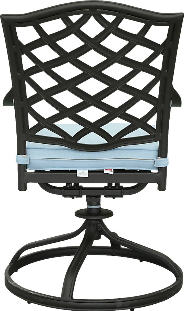 Outdoor Cyrielle II Light Blue Swivel Side Chair, Set of 2 - Thumbnail - Image 5