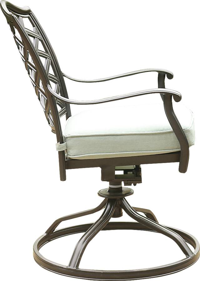 Outdoor Cyrielle II Slate Swivel Side Chair, Set of 2 - Thumbnail - Image 3