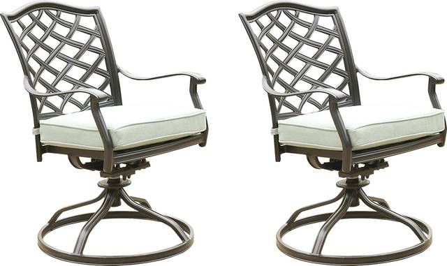 Outdoor Cyrielle II Slate Swivel Side Chair, Set of 2 - Thumbnail - Image 1