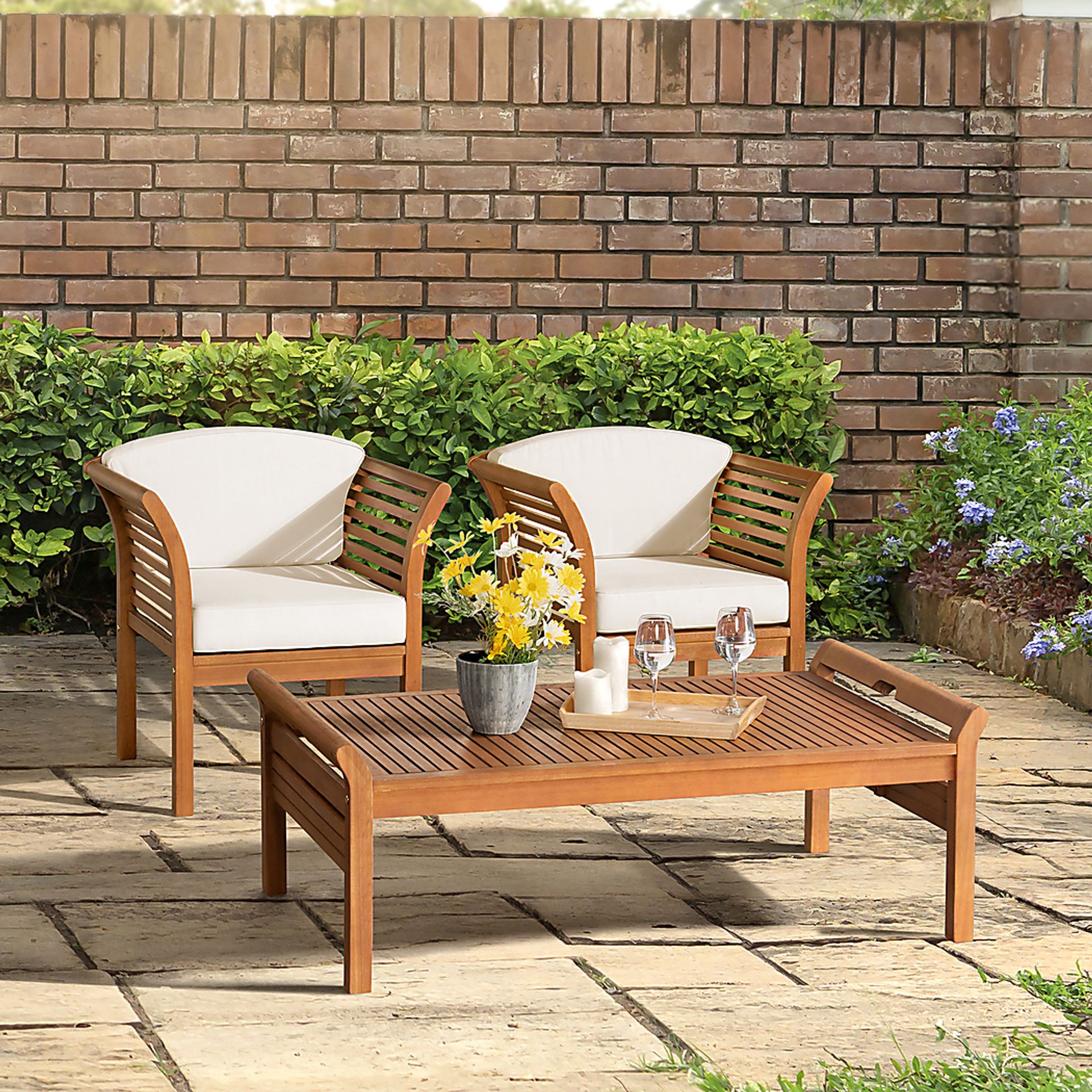 Outdoor Desilva Brown 3pc Seating Set - Image 2