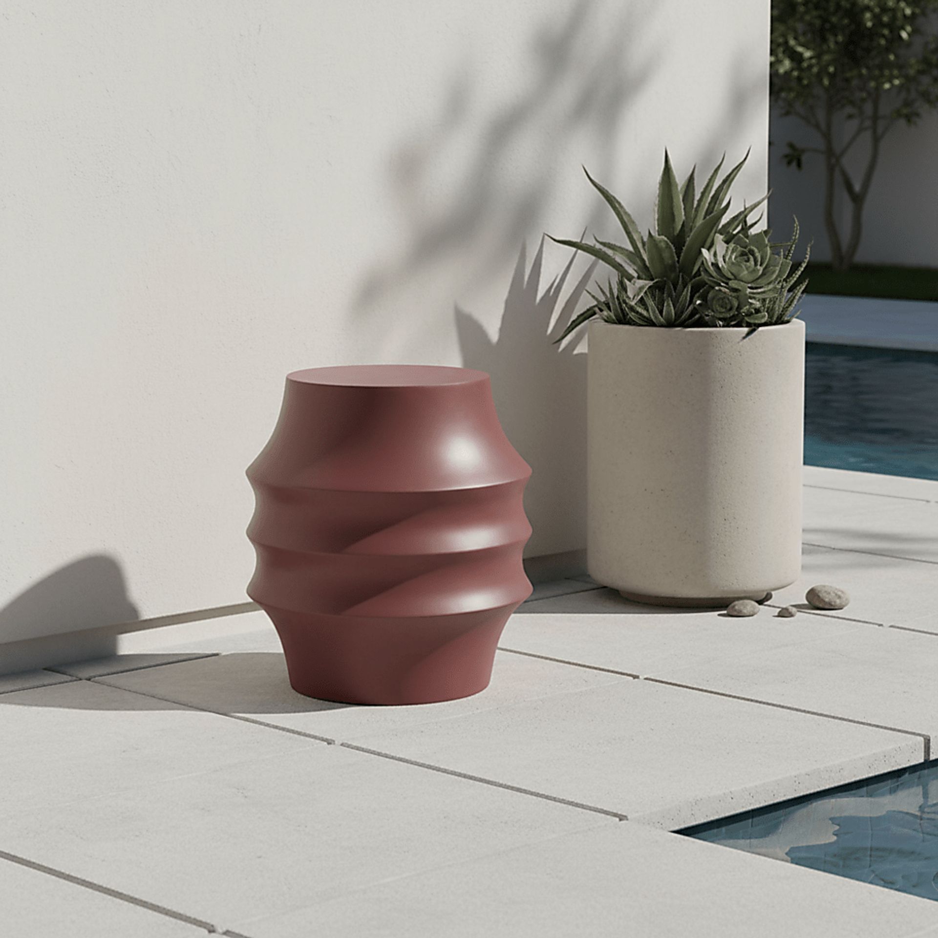Outdoor Deyor Red Accent Table - Image 3