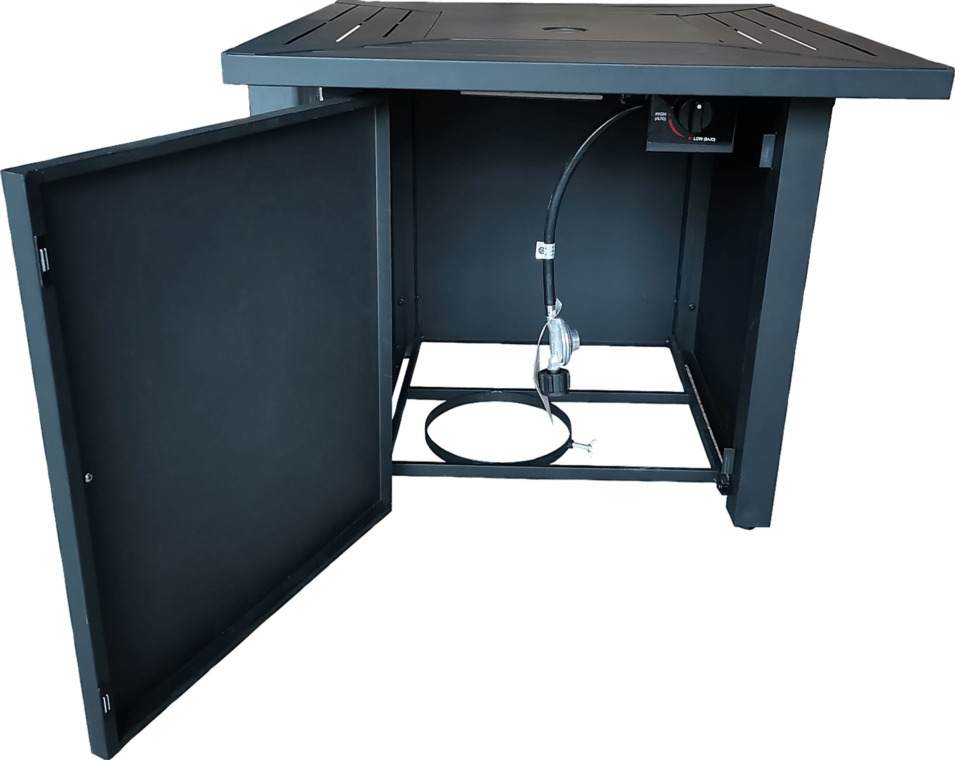 Outdoor Dighton Black Gas Fire Pit - Image 11